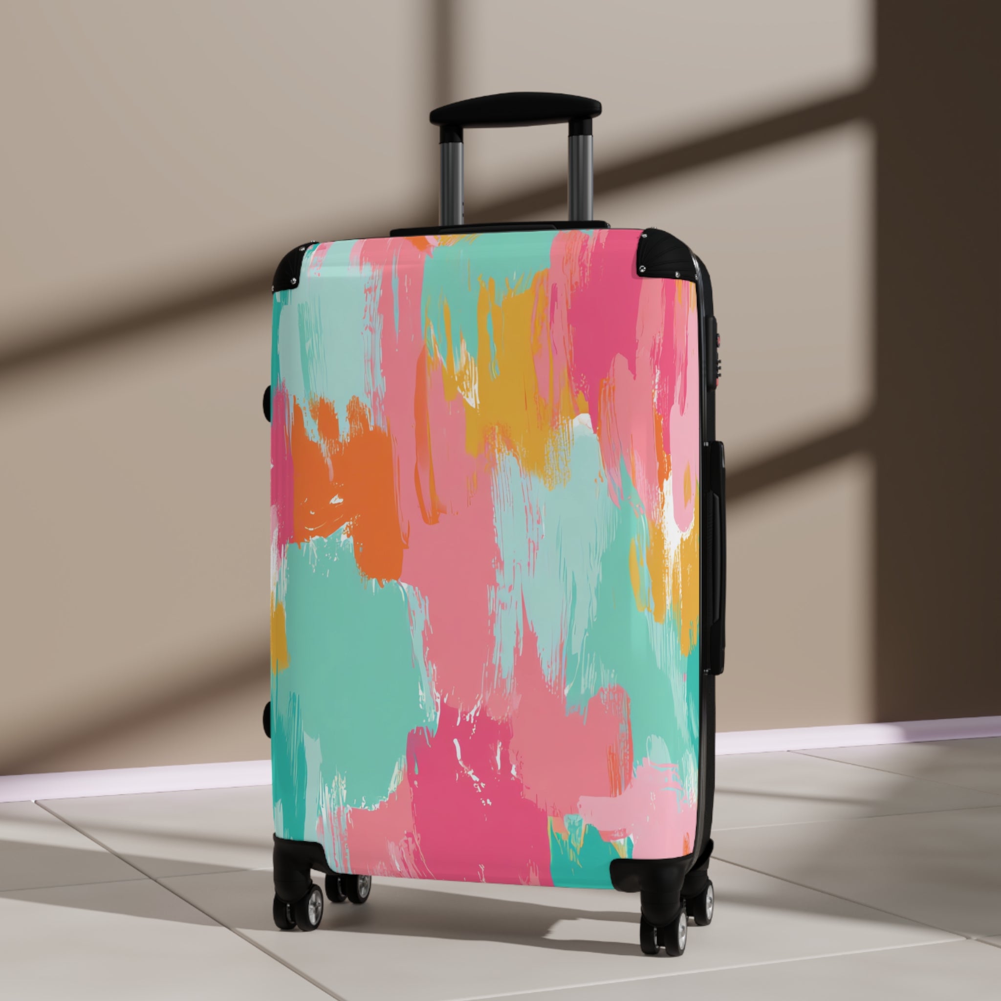 Preppy Pixel Bloom Suitcase, Artsulli - Art is Long, Life is Short, Bags, , , , , , , 