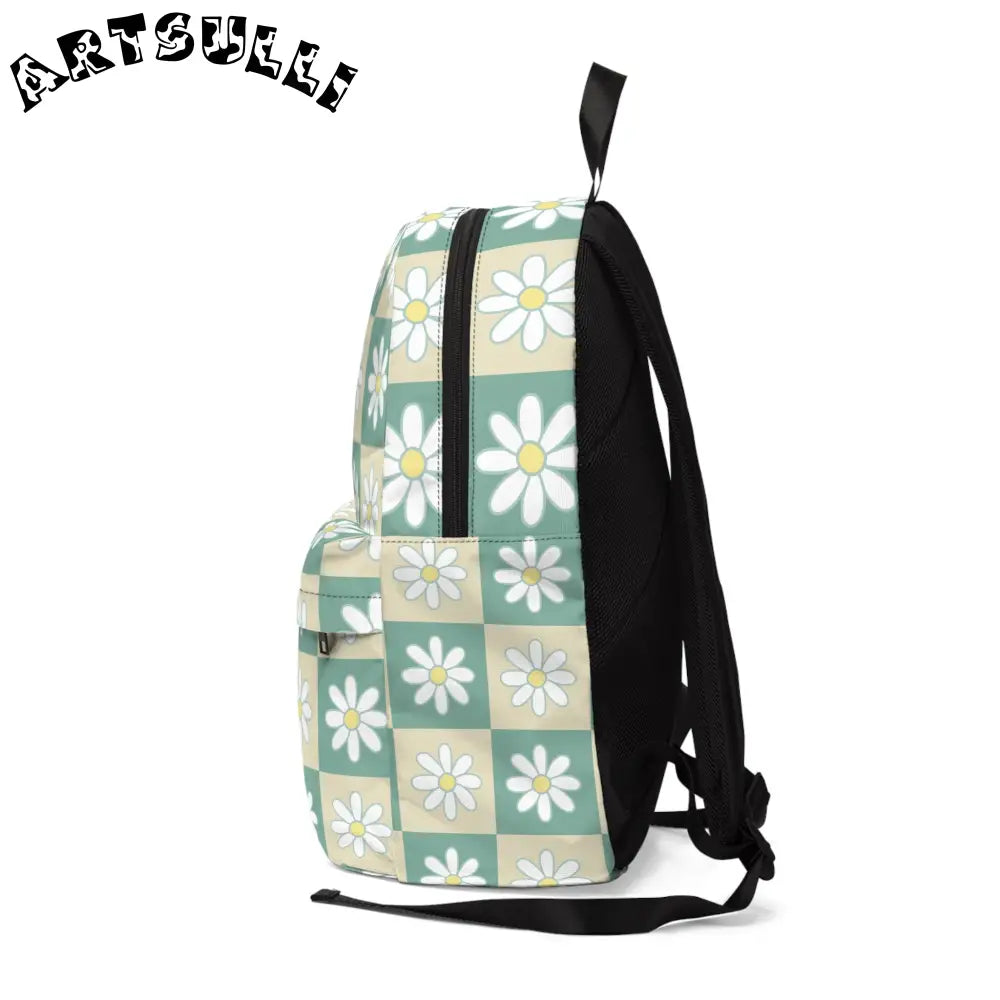 JAKKOUTTHEBXX Retro Daisy Checkerboard II Green and Tan Unisex