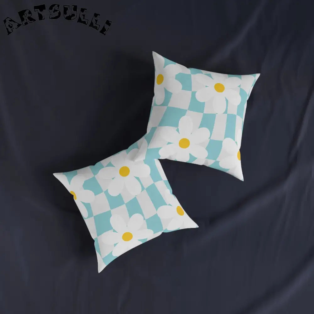 JAKKOUTTHEBXX Trippy Check Garden Square Pillow JAKKOUTTHEBXX