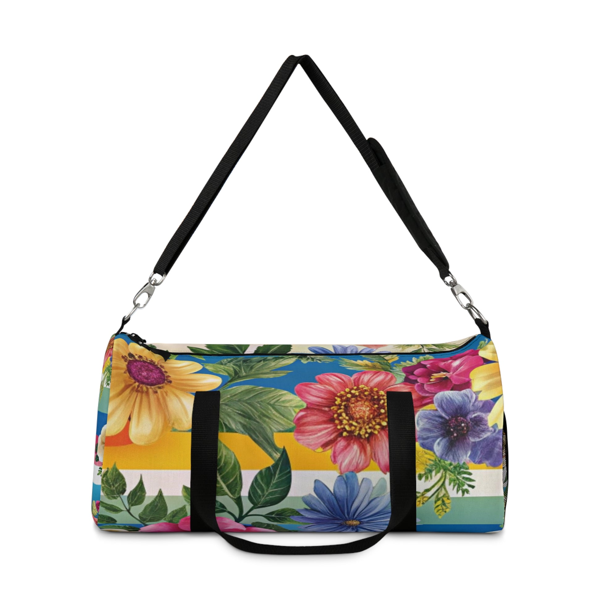 Floral Stripe 4K Duffel Bag, Artsulli - Art is Long, Life is Short, Bags, , , , , , , 
