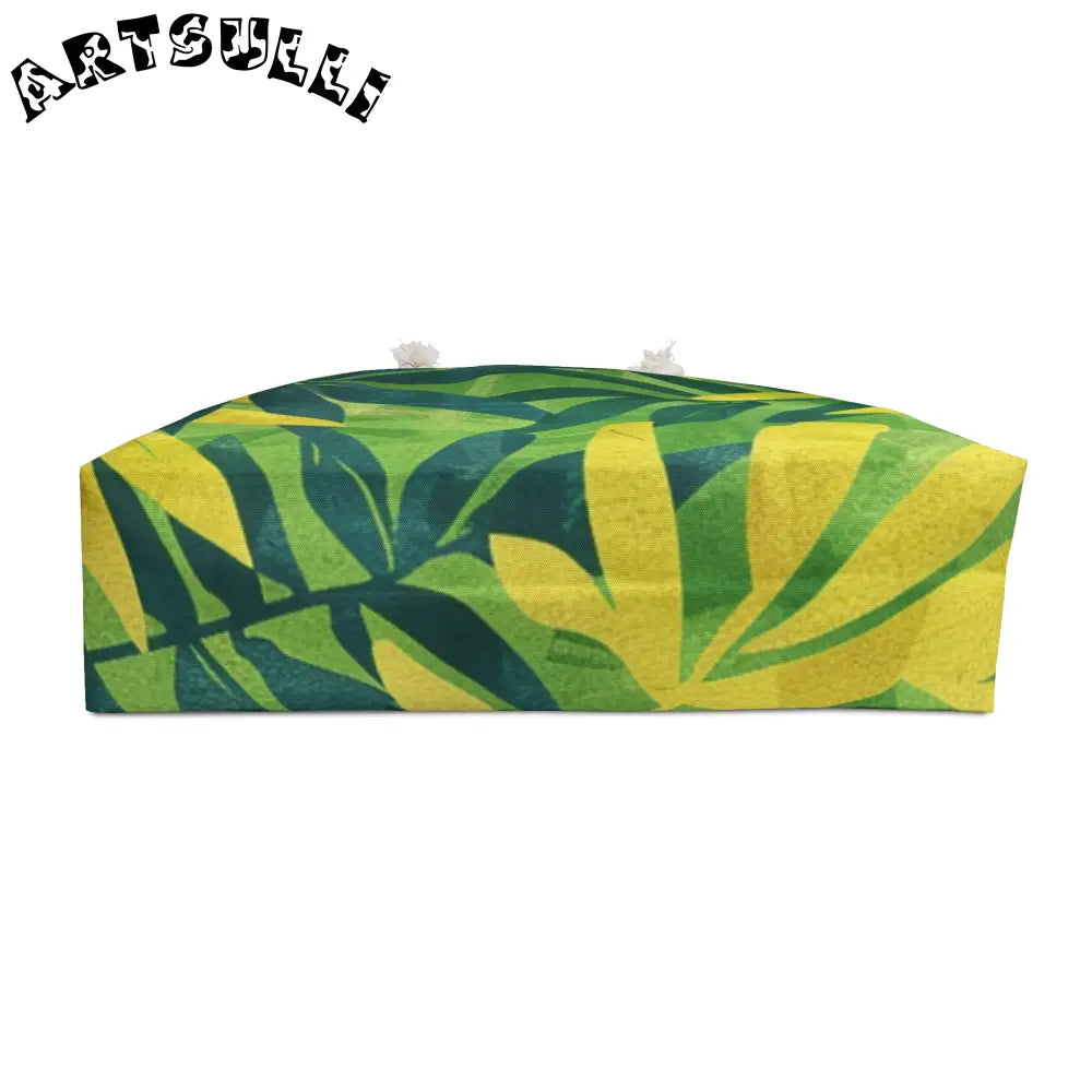 JAKKOUTTHEBXX Tropical Leaf Print Weekender Tote JAKKOUTTHEBXX