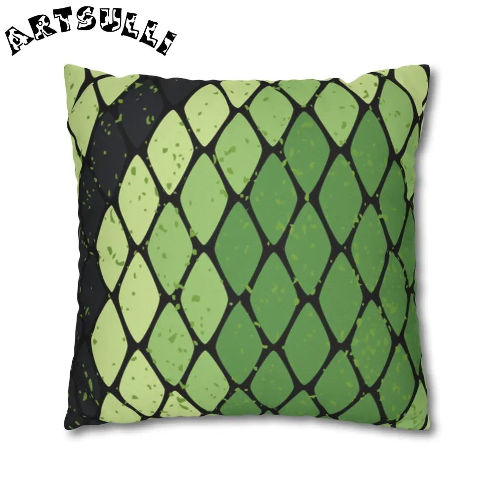 JAKKOUTTHEBXX Snake Skin Green and Black Spun Polyester Square
