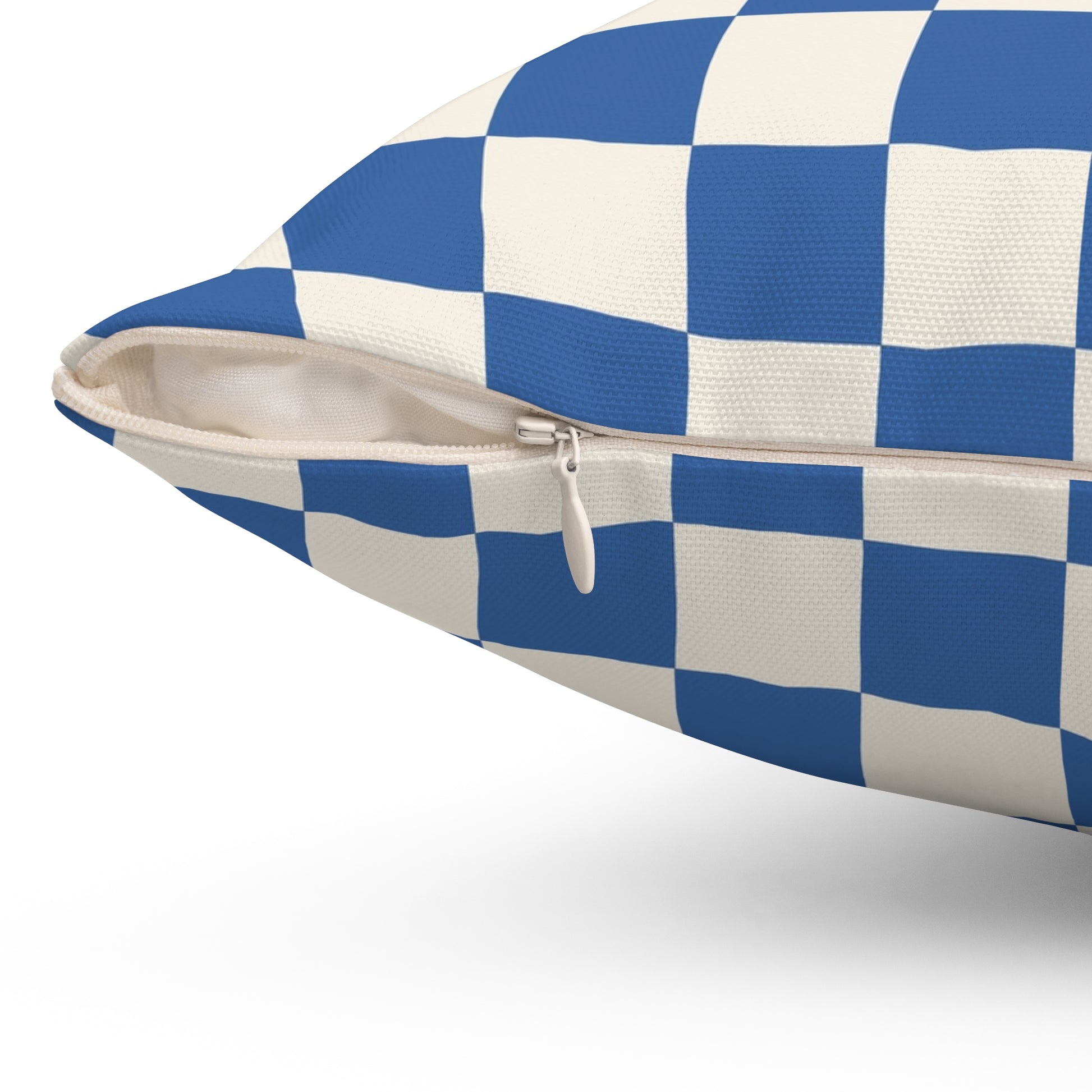 Checkerboard Blue Spun Polyester Square Pillow, Artsulli - Art is Long, Life is Short, Home Decor, , , , , , , 