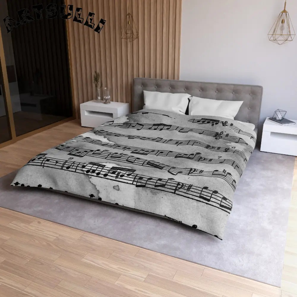 JAKKOUTTHEBXX Distressed Sheet Music Duvet Cover 2025