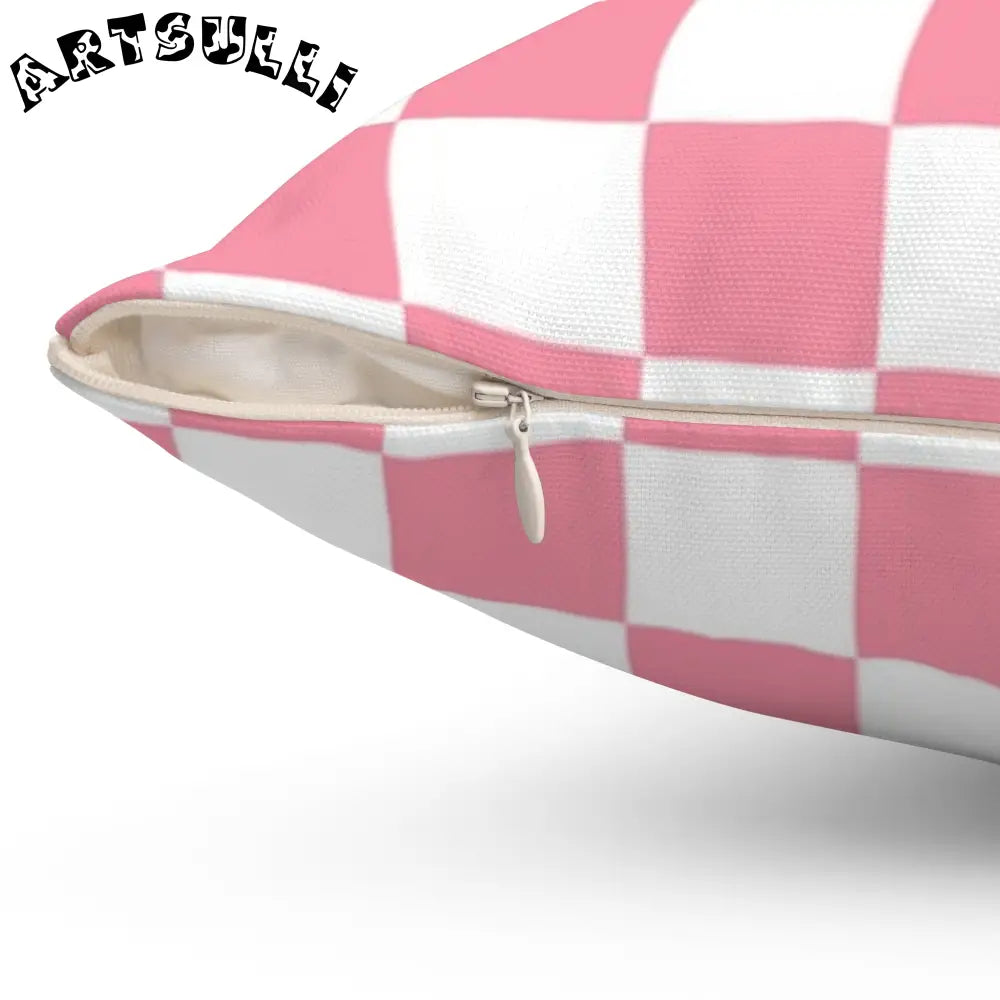 JAKKOUTTHEBXX Pink Checkerboard Throw Pillow 2025