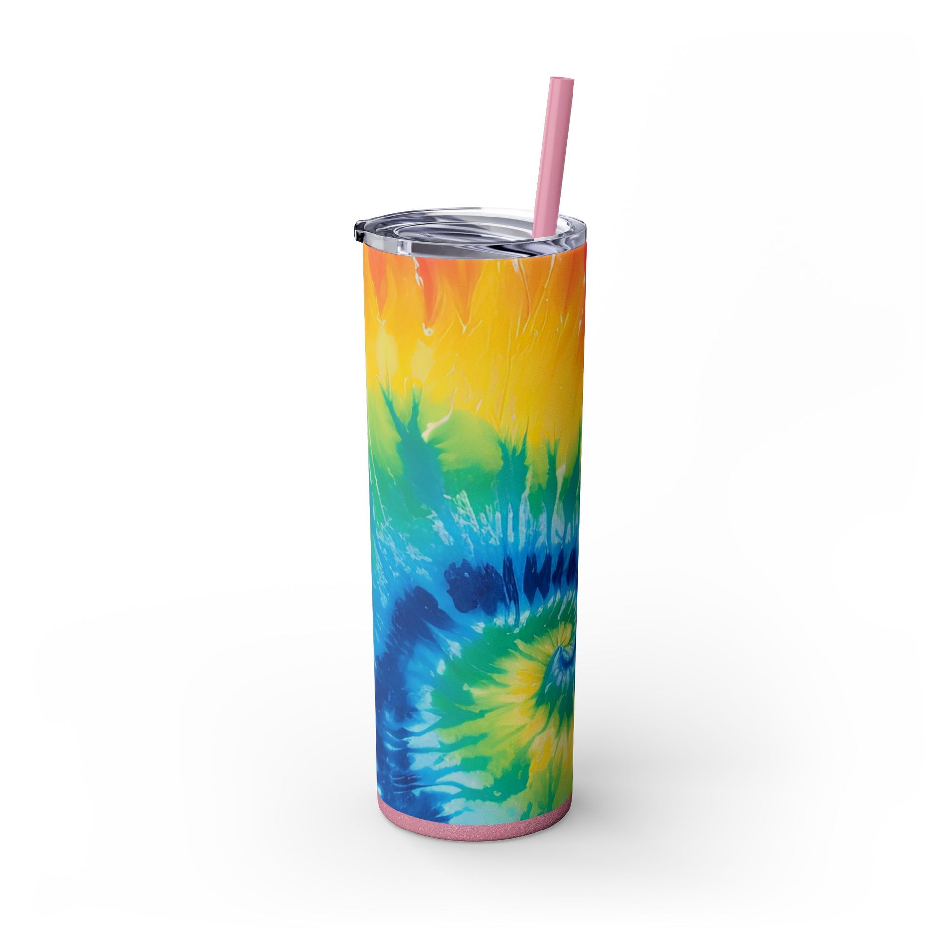 Tie Dye Skinny Tumbler with Straw, 20oz, Artsulli - Art is Long, Life is Short, Mug, , , , , , , 