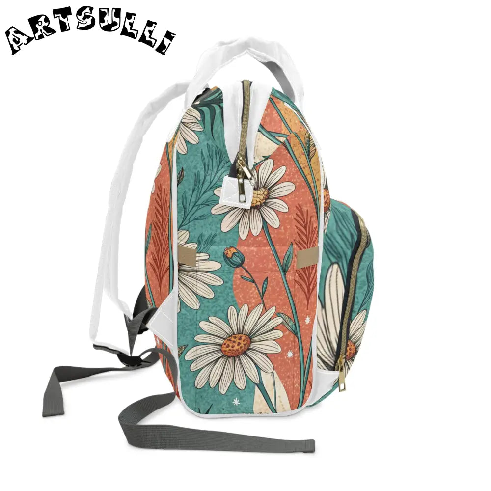 JAKKOUTTHEBXX Retro Daisy Dream Multifunctional Diaper Backpack