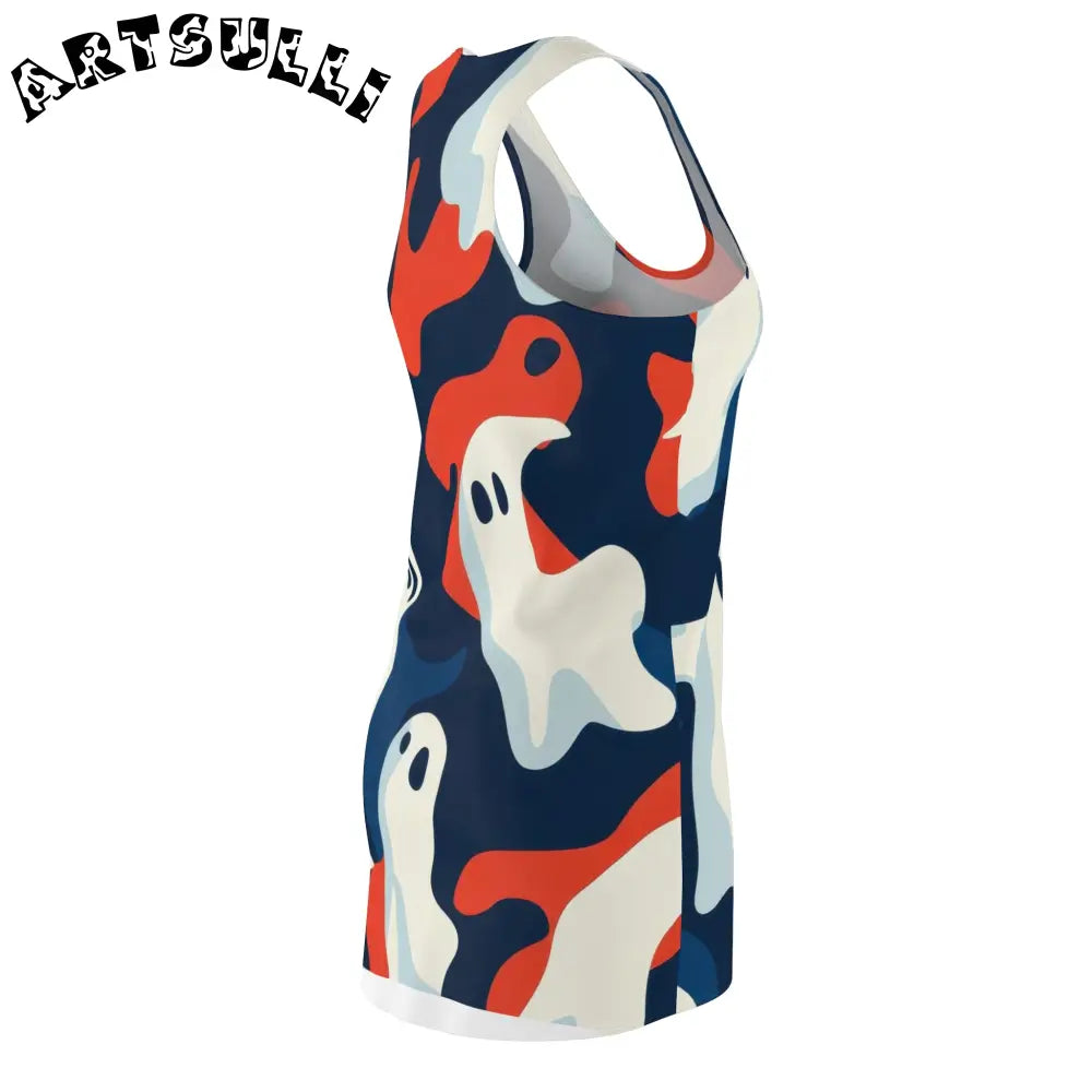 JAKKOUTTHEBXX Camo Ghosts Women’s Cut & Sew Racerback Dress (AOP)