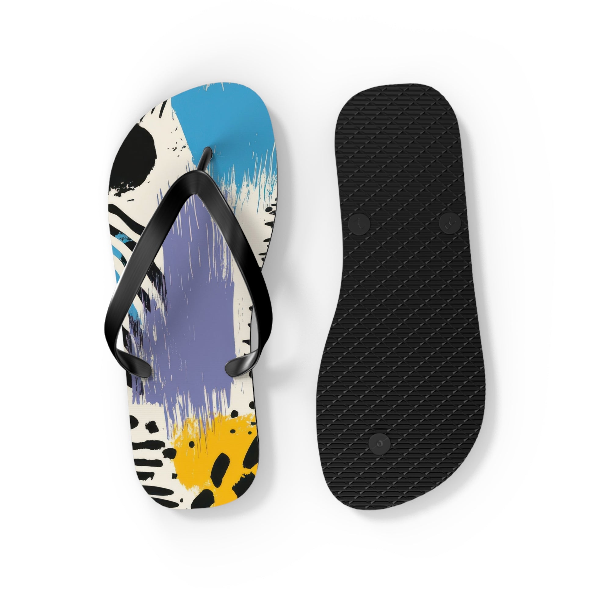 Rae Zebra Rhapsody II Flip Flops, Artsulli - Art is Long, Life is Short, Shoes, , , , , , , 