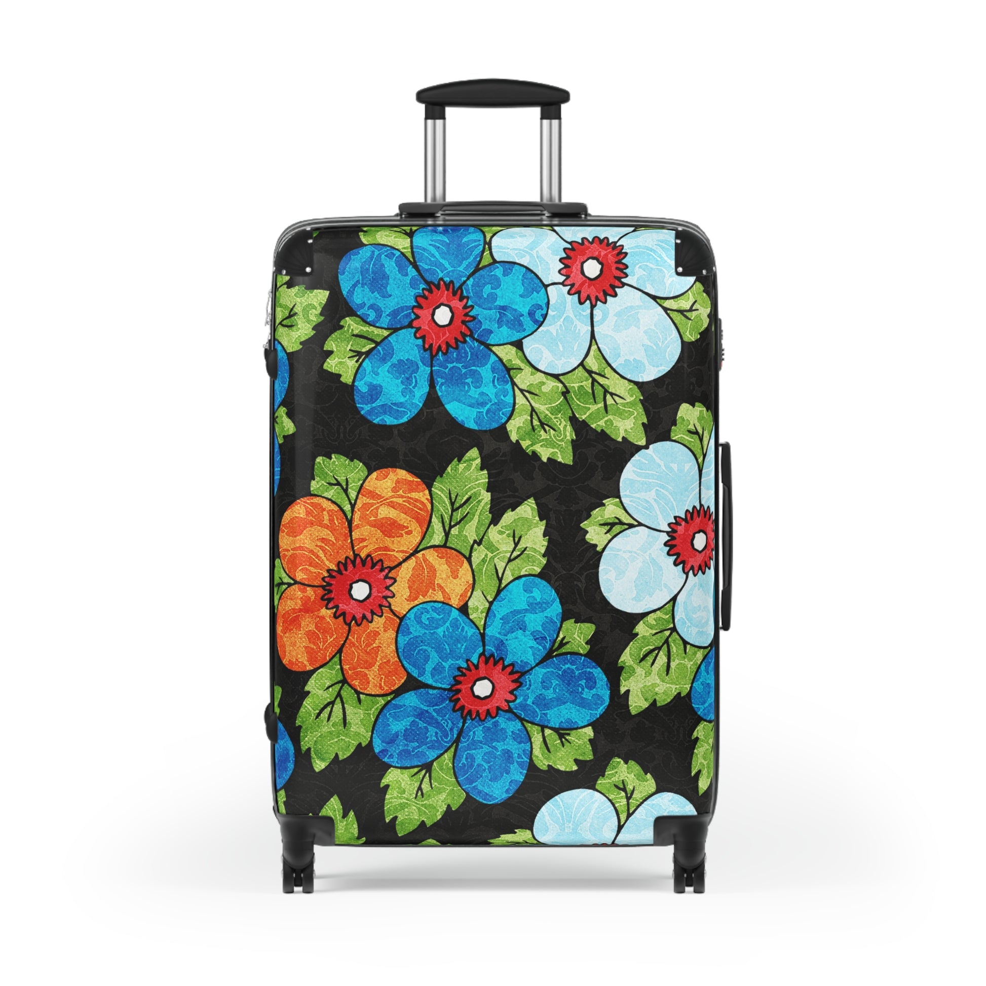 Groovy Black Floral Kl II Suitcase, Artsulli - Art is Long, Life is Short, Bags, , , , , , , 