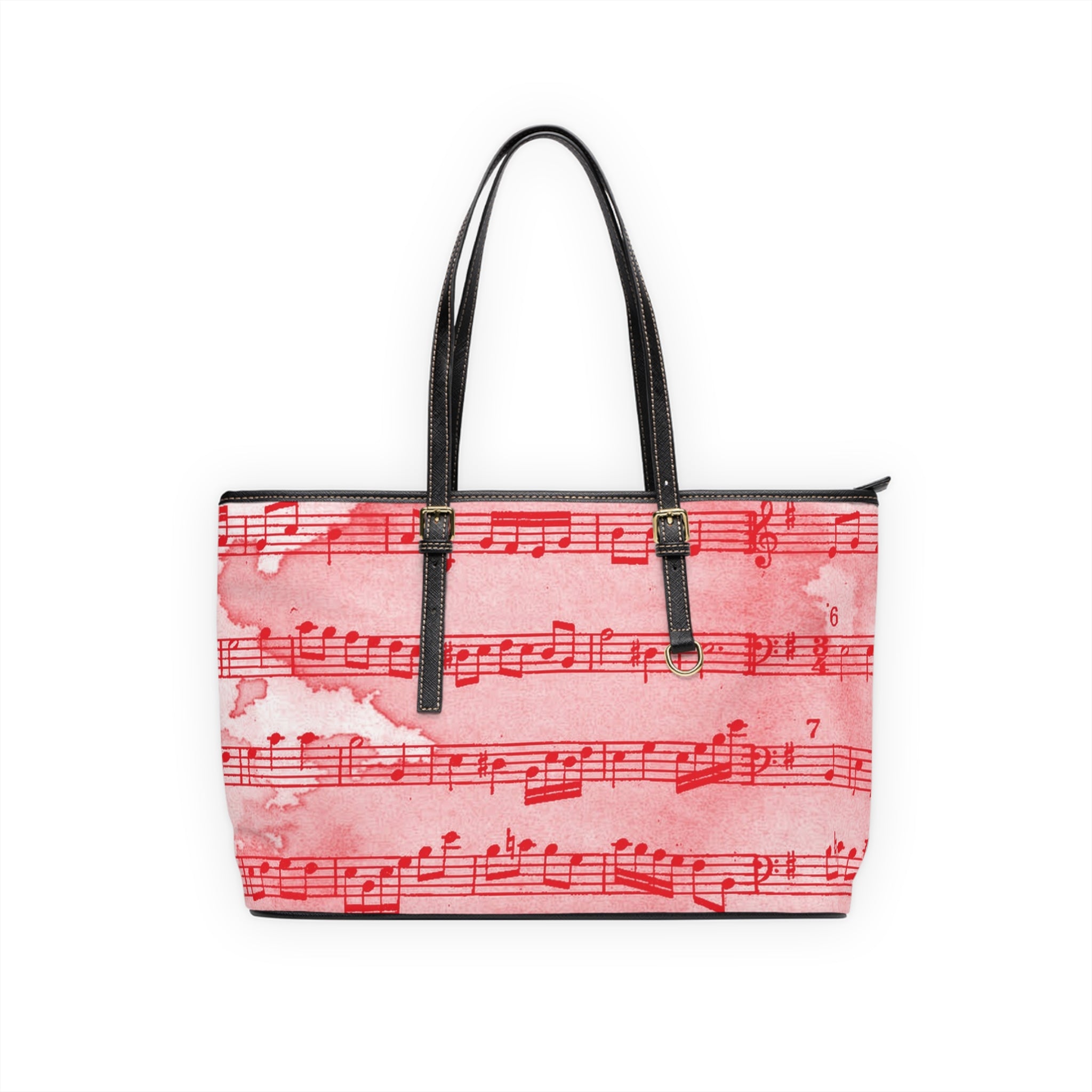 Drip Spill Type Beat Sheet Music Red PU Leather Shoulder Bag, Artsulli - Art is Long, Life is Short, Bags, Size, 17" x 11", Color, Black, , , 59633129483523847648