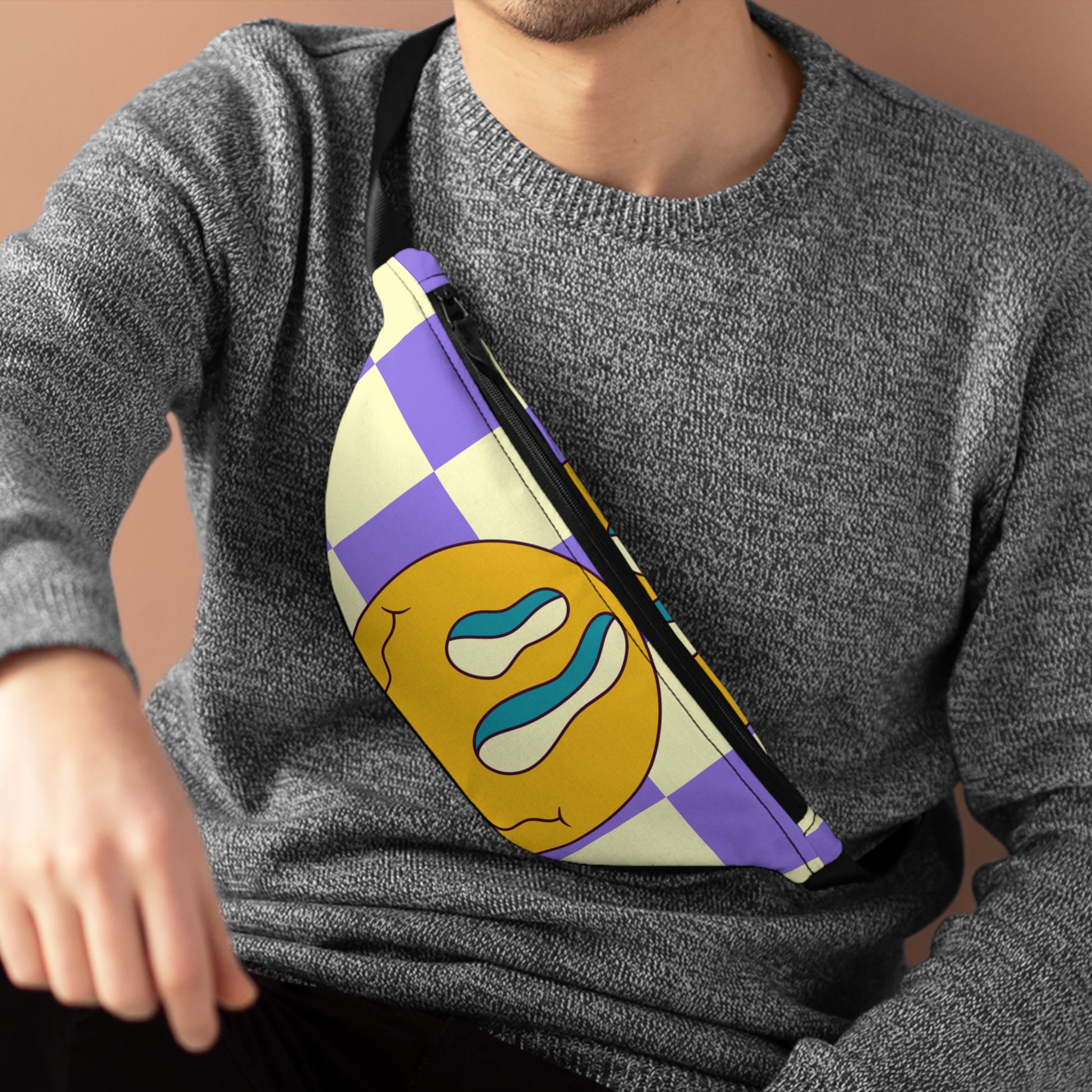 Trippy Flower Power Motifs Fanny Pack, Artsulli - Art is Long, Life is Short, Bags, , , , , , , 