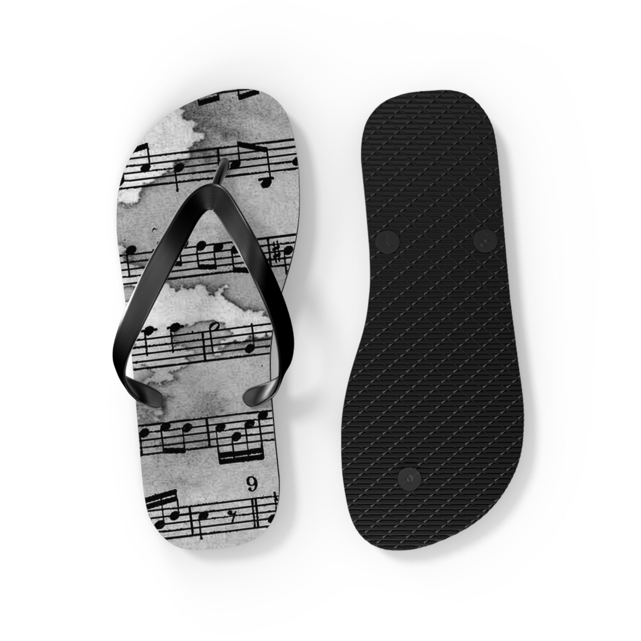 Drip Spill Type Beat Sheet Music Black Flip Flops, Artsulli - Art is Long, Life is Short, Shoes, , , , , , , 
