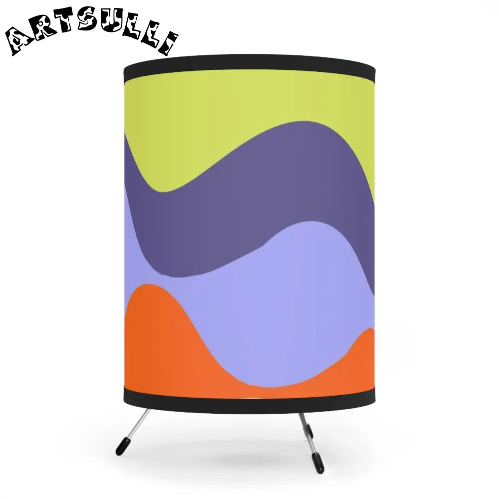 JAKKOUTTHEBXX Waves Yellow and Blue Tripod Lamp with High-Res