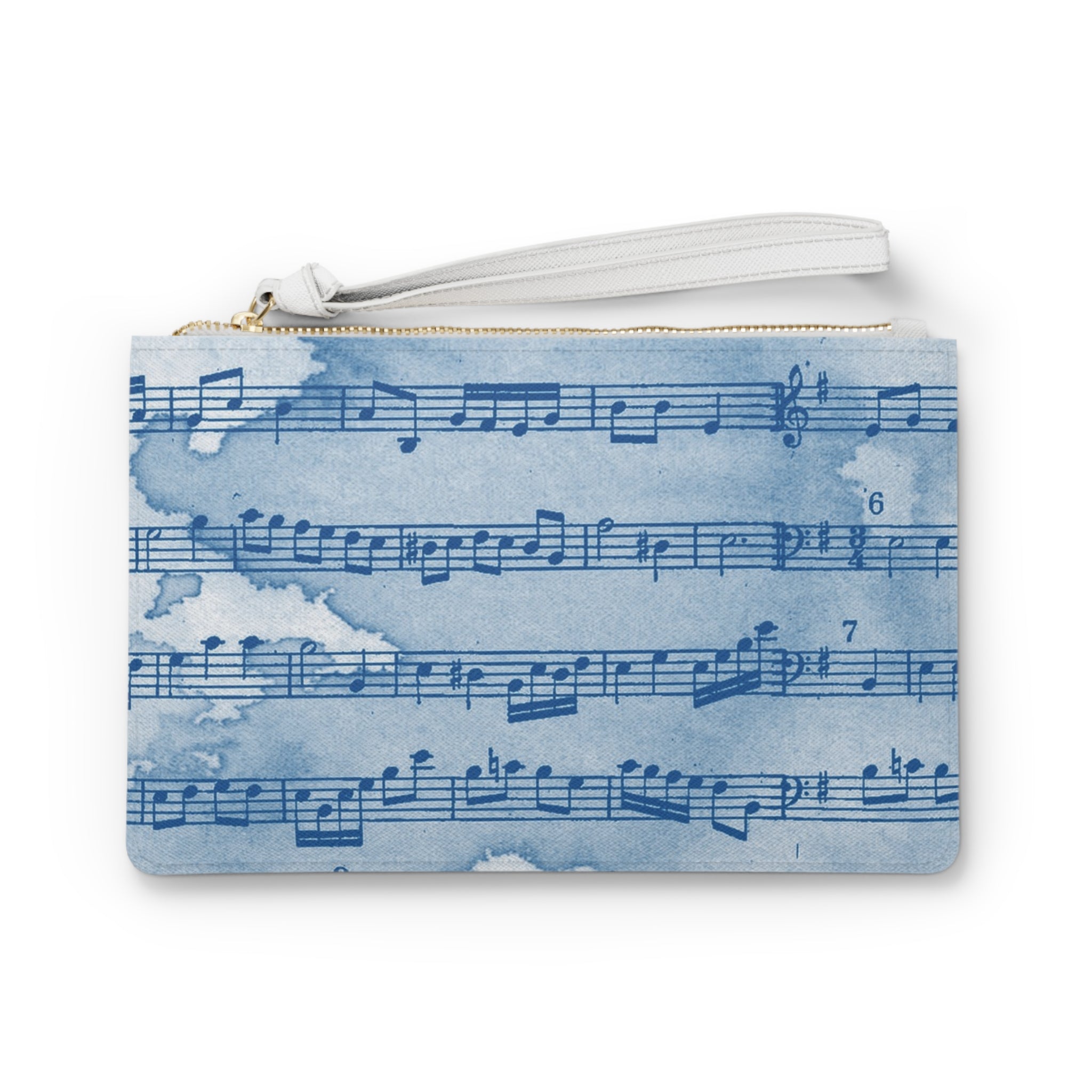 Drip Spill Type Beat Sheet Music Blue Clutch Bag, Artsulli - Art is Long, Life is Short, Bags, Size, One size, , , , , 29274465223513773720