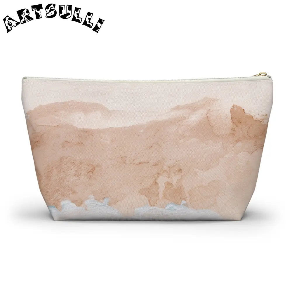 JAKKOUTTHEBXX Teal and White Abstract T-Bottom Pouch JAKKOUTTHEBXX