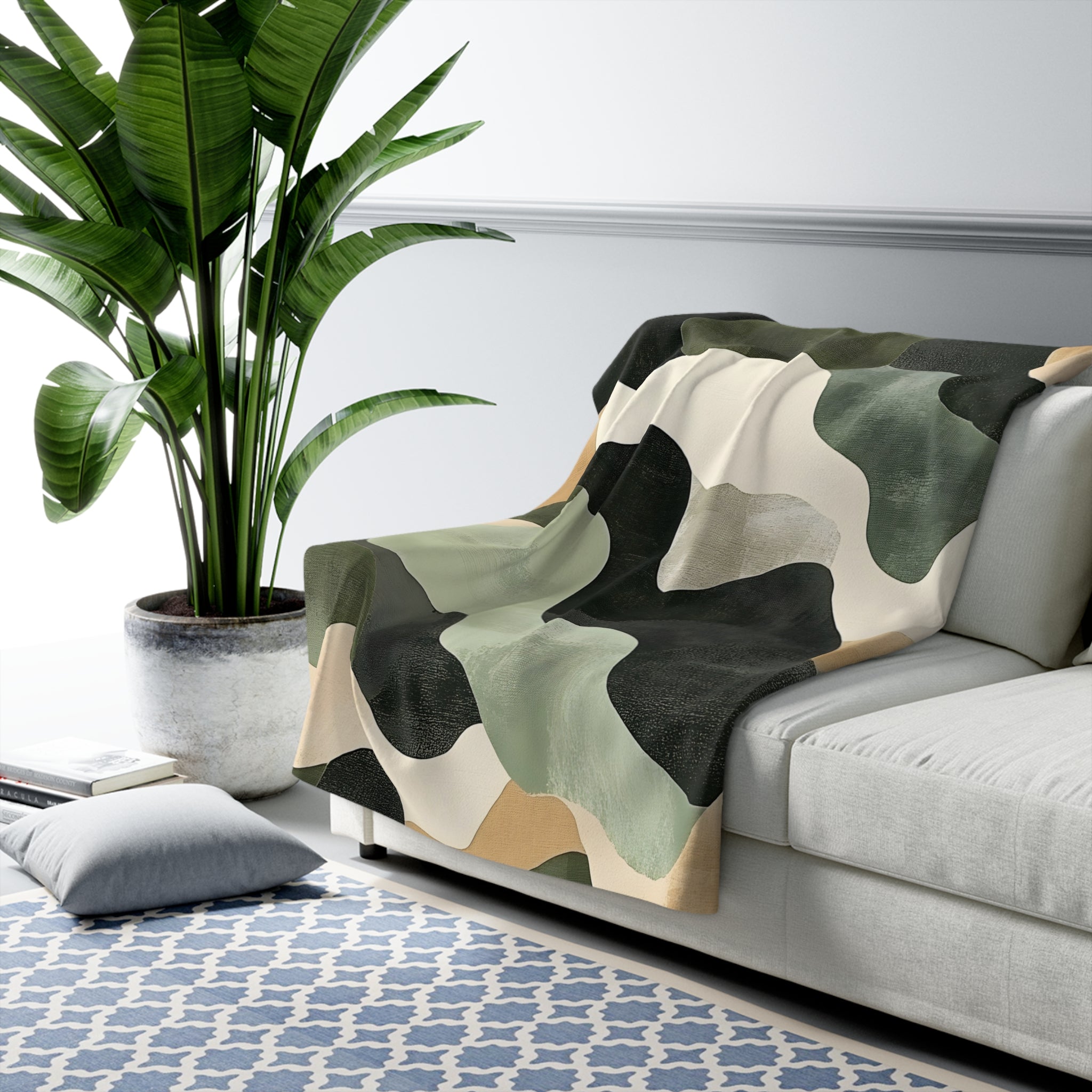 Camo Art Sherpa Fleece Blanket, Artsulli - Art is Long, Life is Short, Home Decor, , , , , , , 