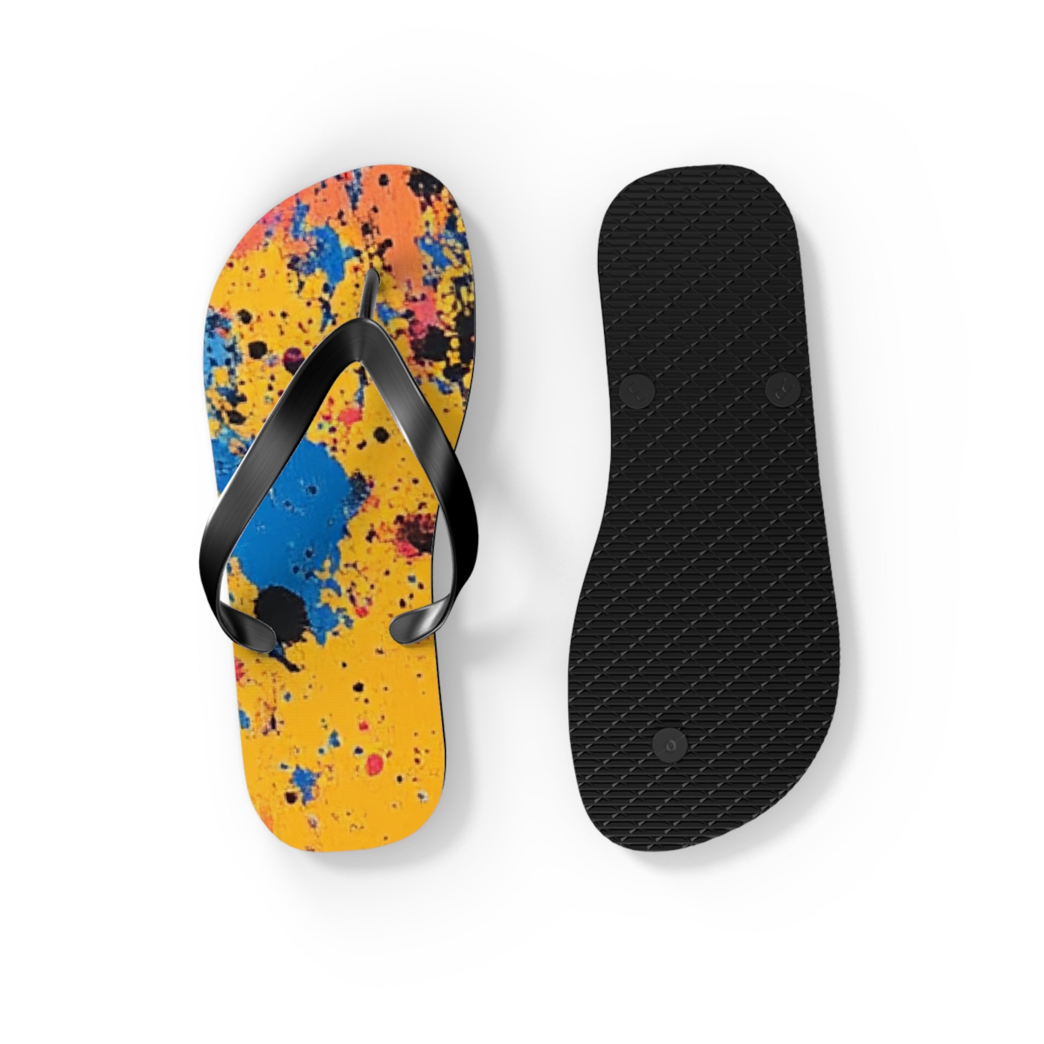 The Colors Of Paint Splatter Flip Flops, Artsulli - Art is Long, Life is Short, Shoes, , , , , , , 