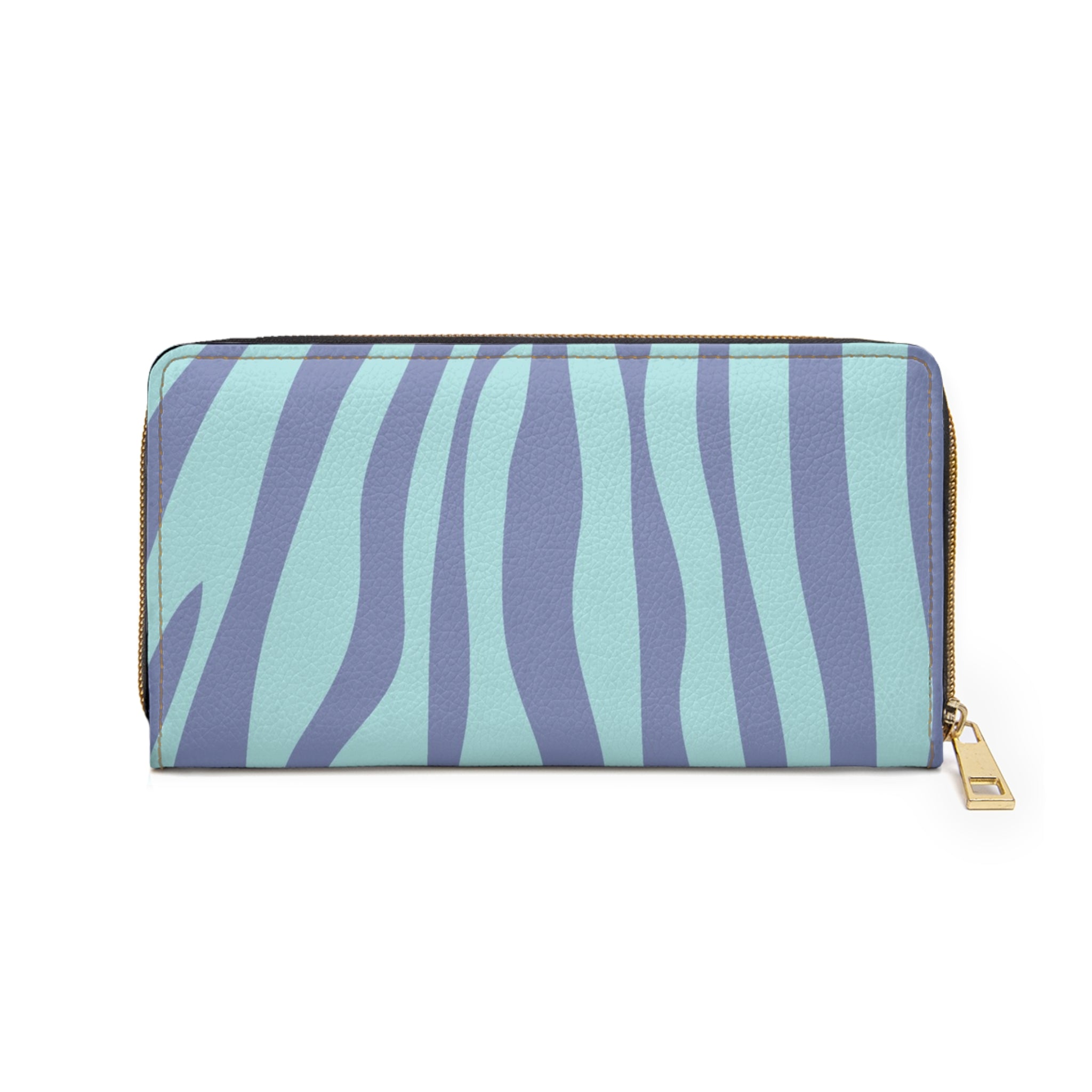 Melting Zebra Stripes Purple and Blue Zipper Wallet, Artsulli - Art is Long, Life is Short, Accessories, , , , , , , 