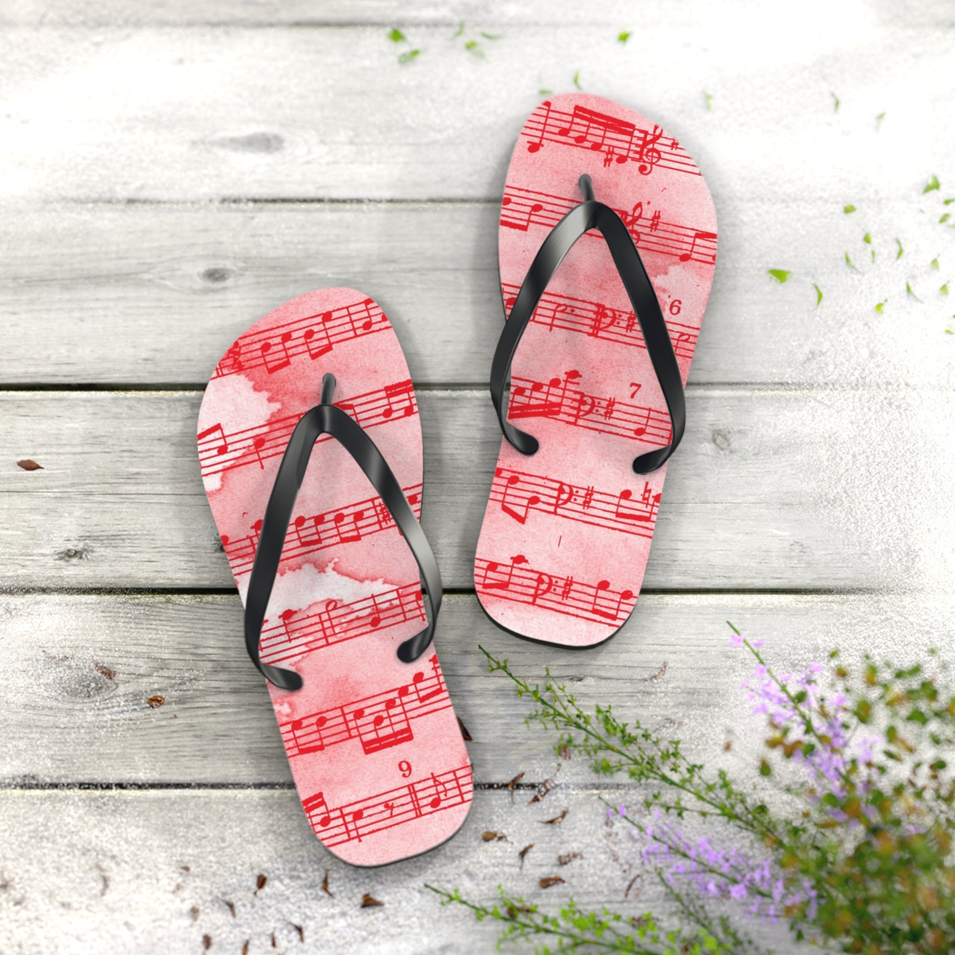 Drip Spill Type Beat Sheet Music Red Flip Flops, Artsulli - Art is Long, Life is Short, Shoes, , , , , , , 