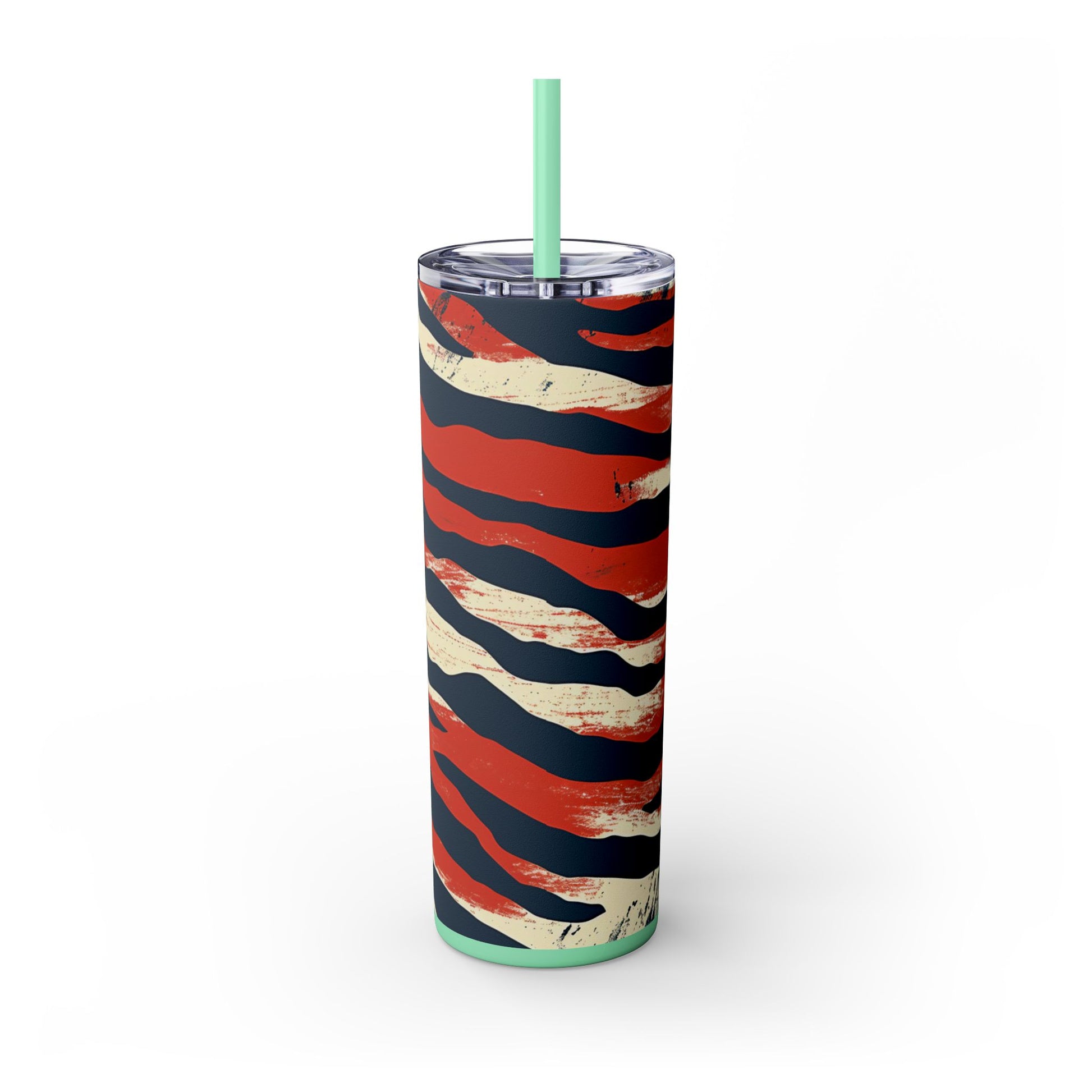 Capricious Tiger Wave Skinny Tumbler with Straw, 20oz, Artsulli - Art is Long, Life is Short, Mug, , , , , , , 