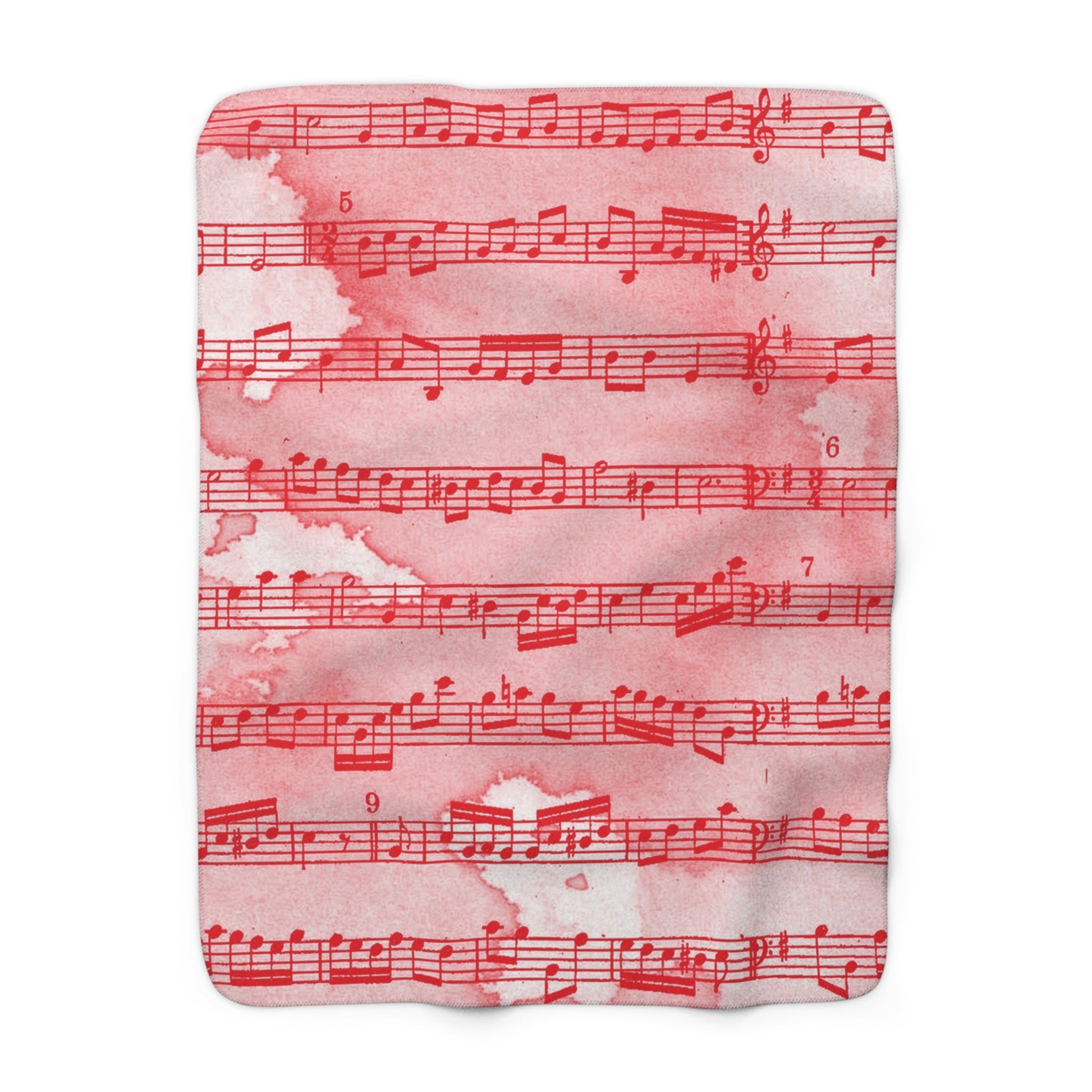 Drip Spill Type Beat Sheet Music Red Sherpa Fleece Blanket, Artsulli - Art is Long, Life is Short, Home Decor, Size, 50" × 60", , , , , 56373203719773973267