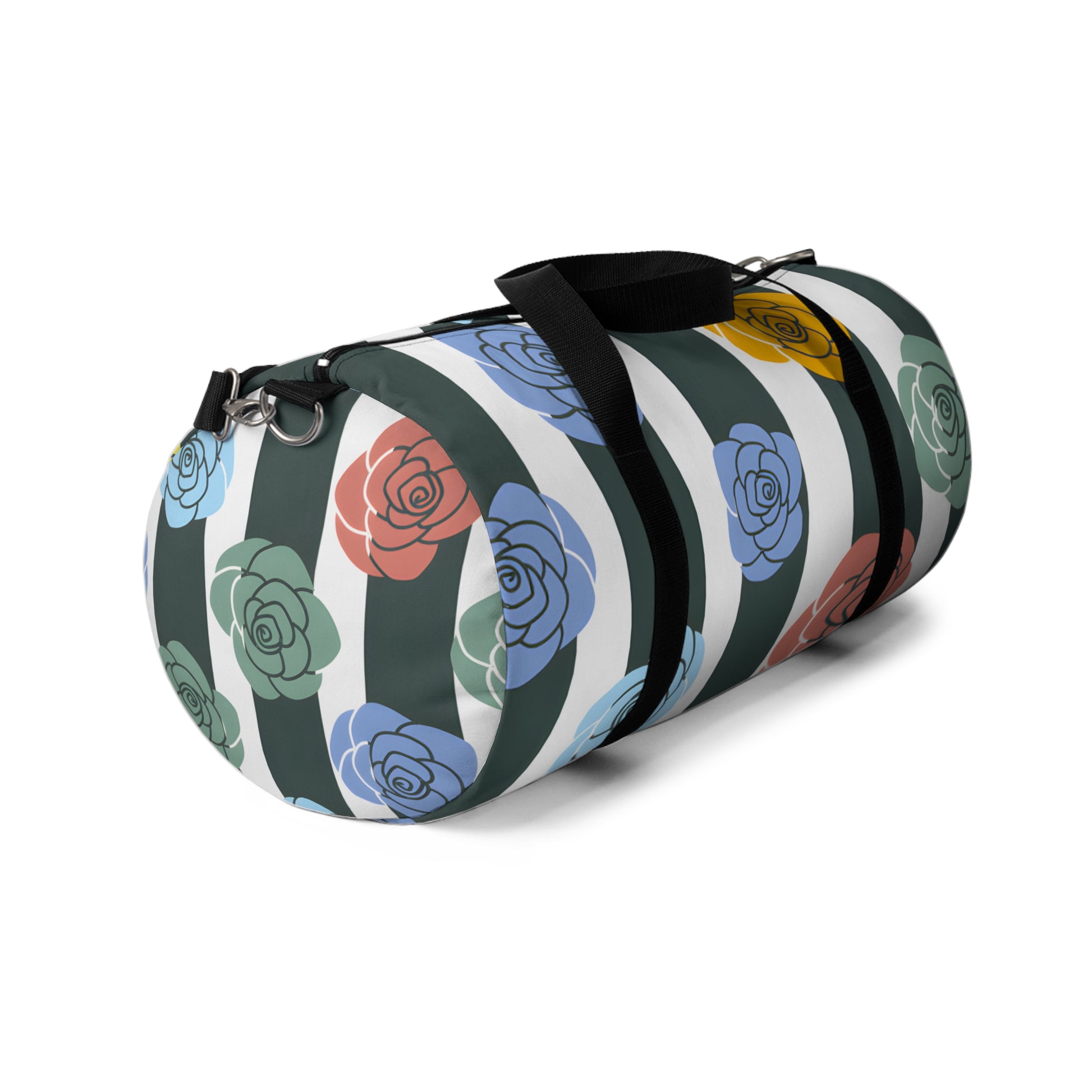 Stripes x Roses Black and White Copy of Duffel Bag, Artsulli - Art is Long, Life is Short, Bags, , , , , , , 