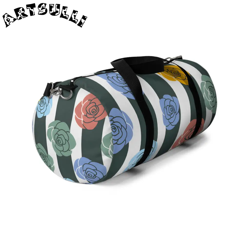 JAKKOUTTHEBXX Stripes x Roses Black and White Copy of Duffel Bag