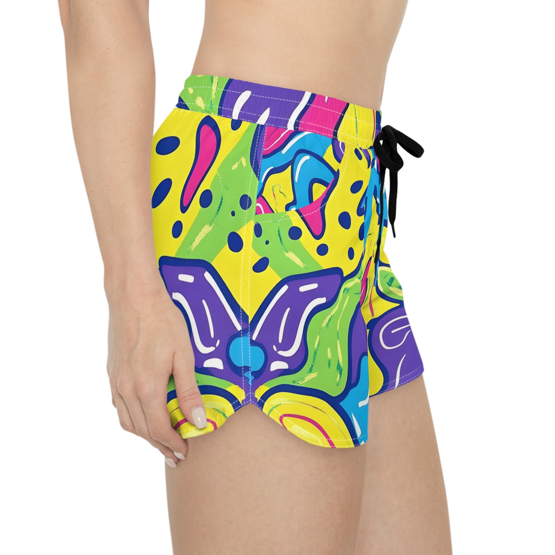 90s Trippy Slime Women's Casual Shorts (AOP), Artsulli - Art is Long, Life is Short, All Over Prints, , , , , , , 