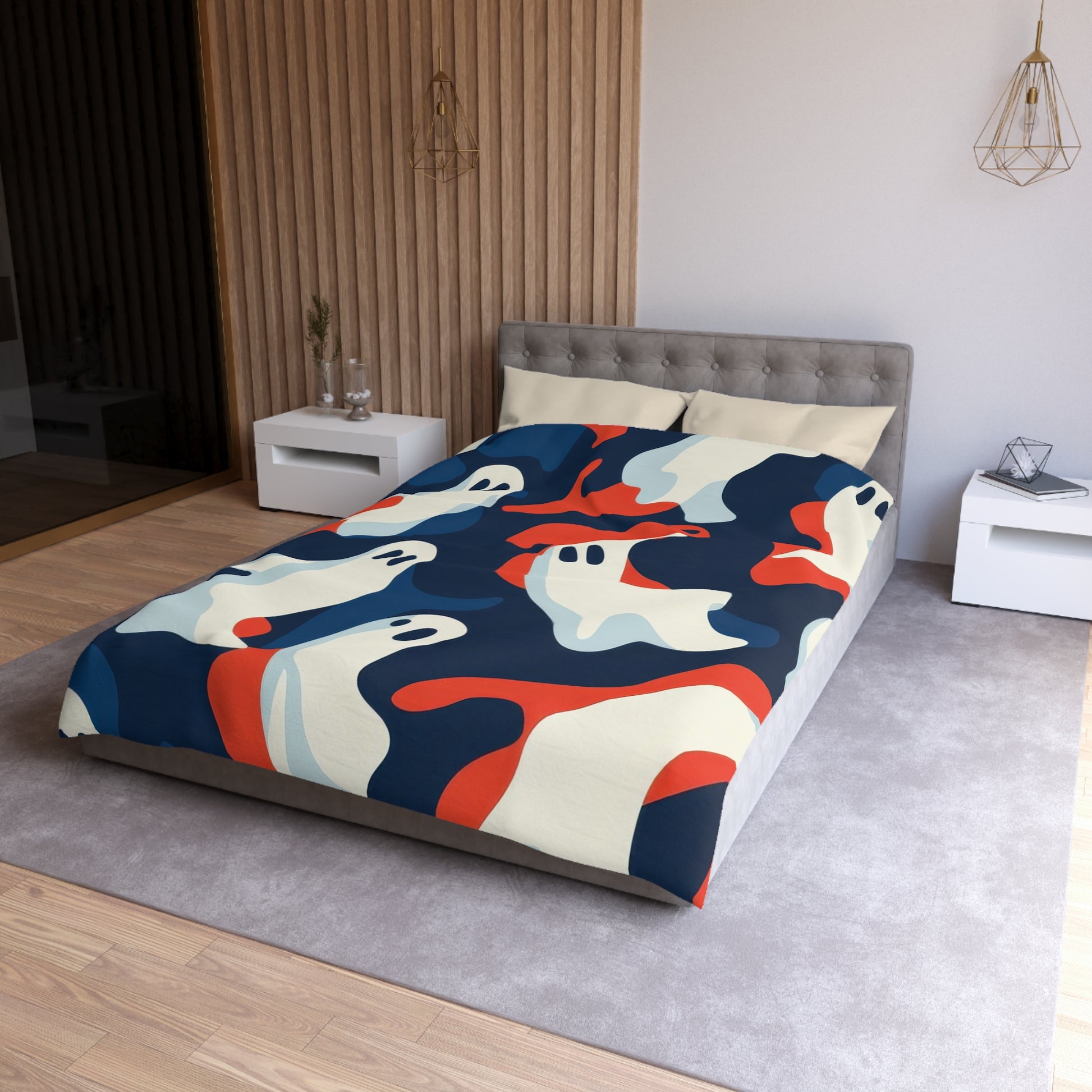 Camo Ghosts Microfiber Duvet Cover, Artsulli - Art is Long, Life is Short, Home Decor, , , , , , , 