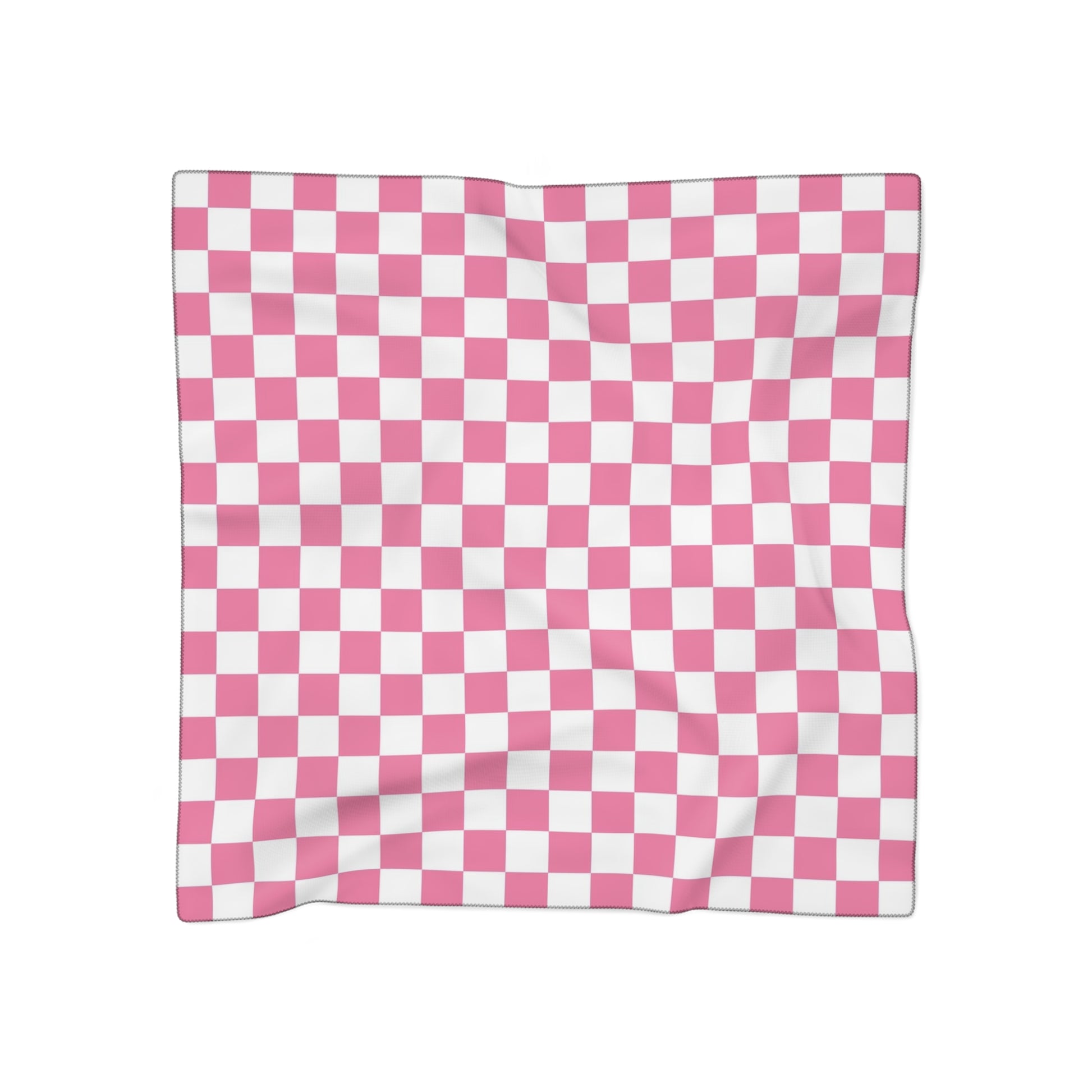 Yuyushiki Pink Check Poly Scarf, Artsulli - Art is Long, Life is Short, Accessories, Color, Poly chiffon, Size, 50" × 50", , , 23731480546090655520