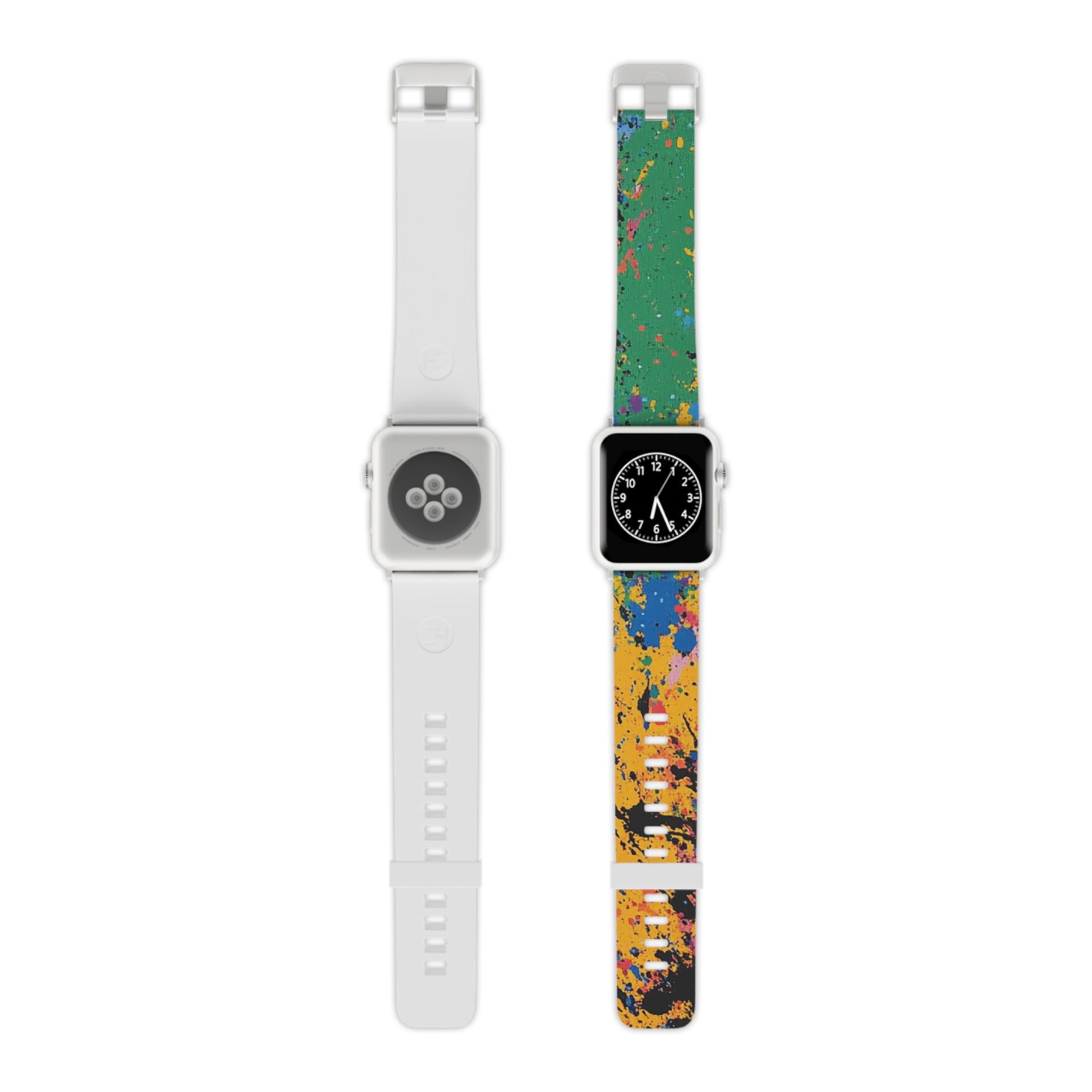 The Colors Of Paint Splatter Watch Band for Apple Watch, Artsulli - Art is Long, Life is Short, Accessories, Size, 8'' × 0.75'' / 38 - 40 mm, Color, Silver, , , 12666426625152