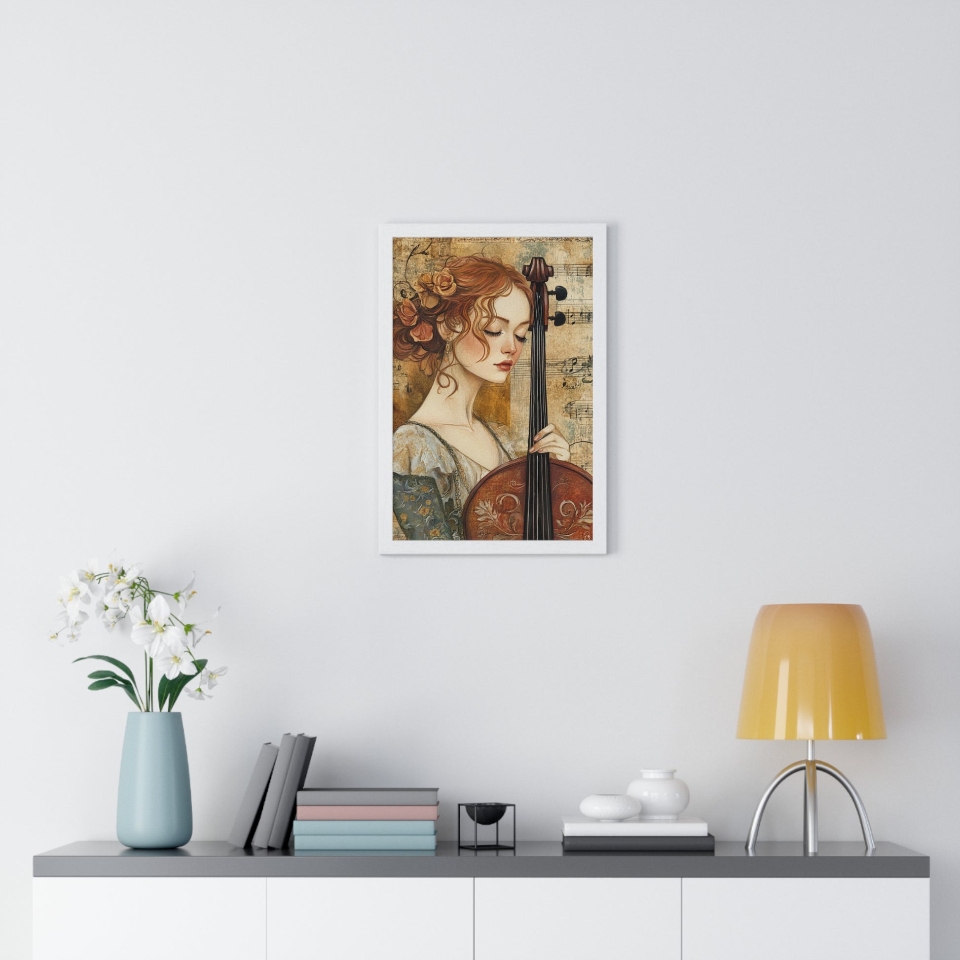Woman With A Violin Vertical Framed Poster, Artsulli - Art is Long, Life is Short, Poster, , , , , , , 