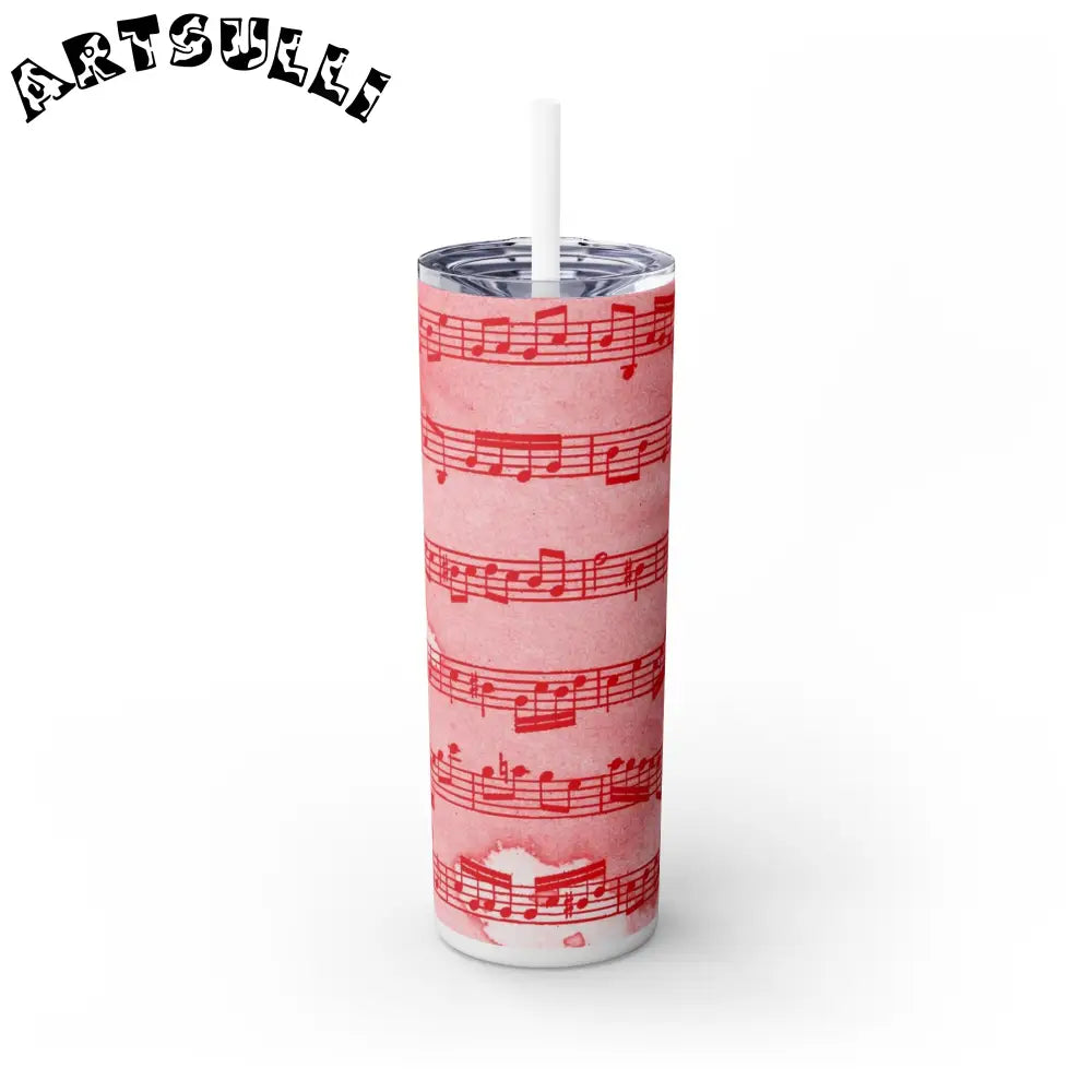 JAKKOUTTHEBXX Pink Musical Note Maars Skinny Tumbler 2025