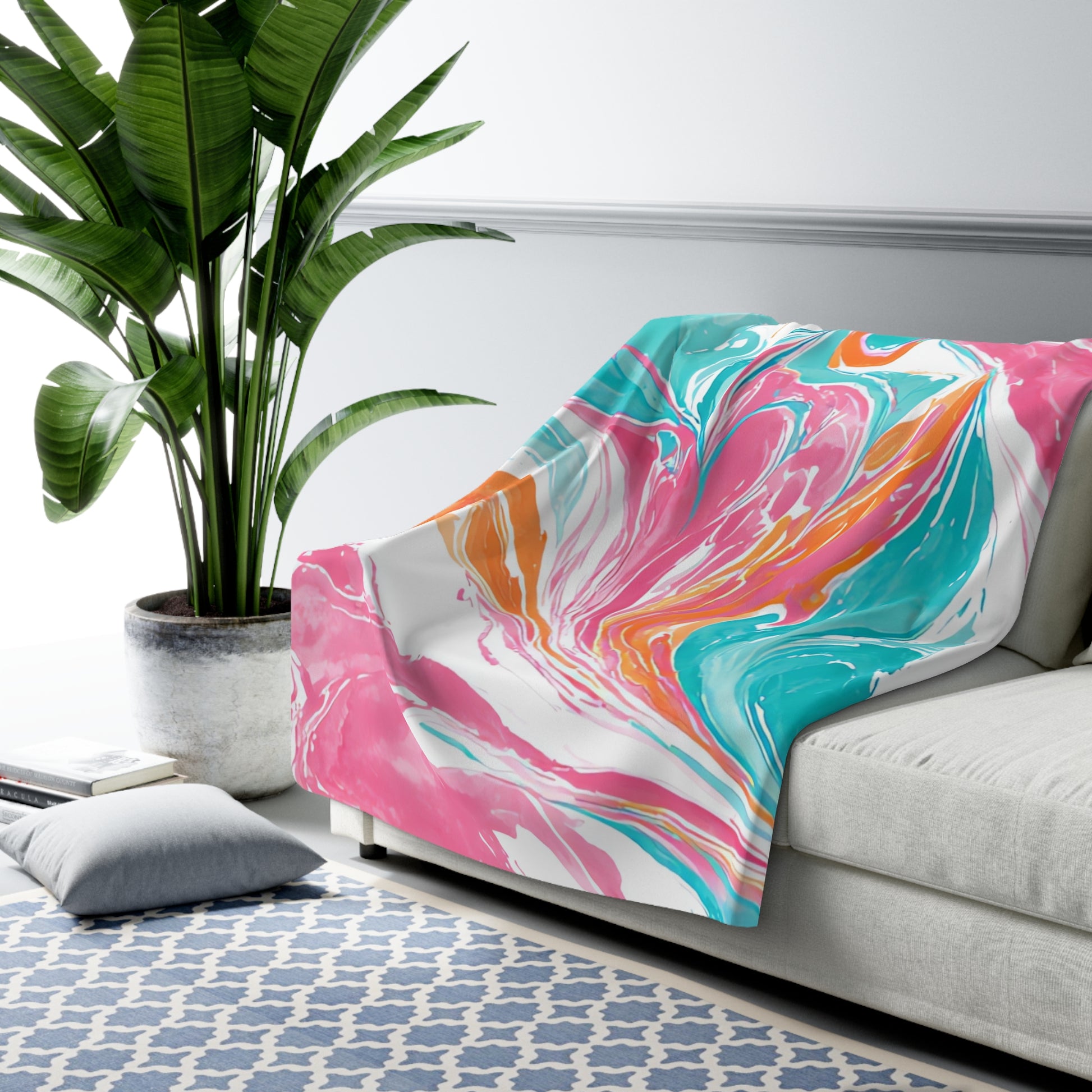 Liquid Pastel Spill Multi-Color Sherpa Fleece Blanket, Artsulli - Art is Long, Life is Short, Home Decor, , , , , , , 