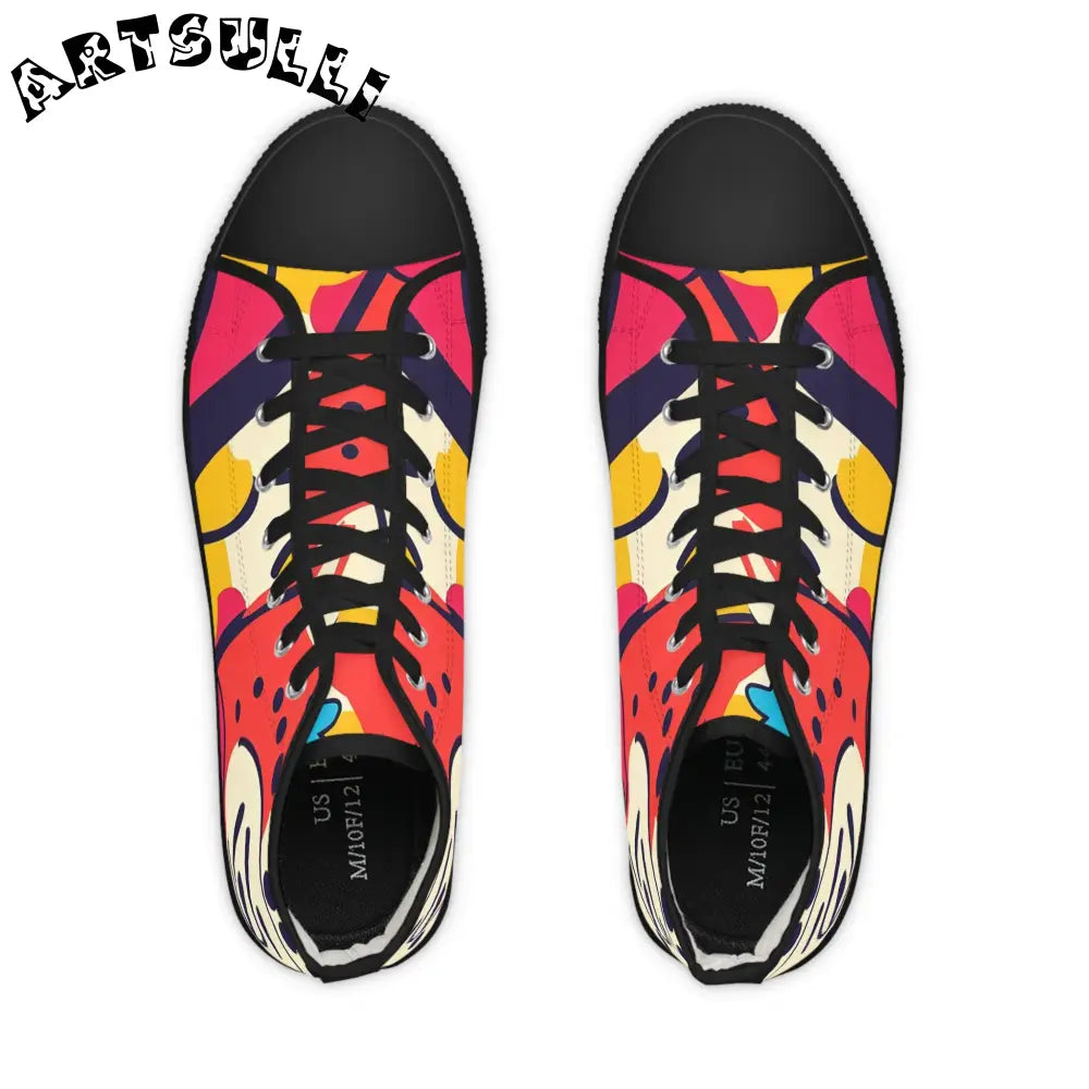 JAKKOUTTHEBXX Comic x Pop Art Men’s High Top Sneakers JAKKOUTTHEBXX