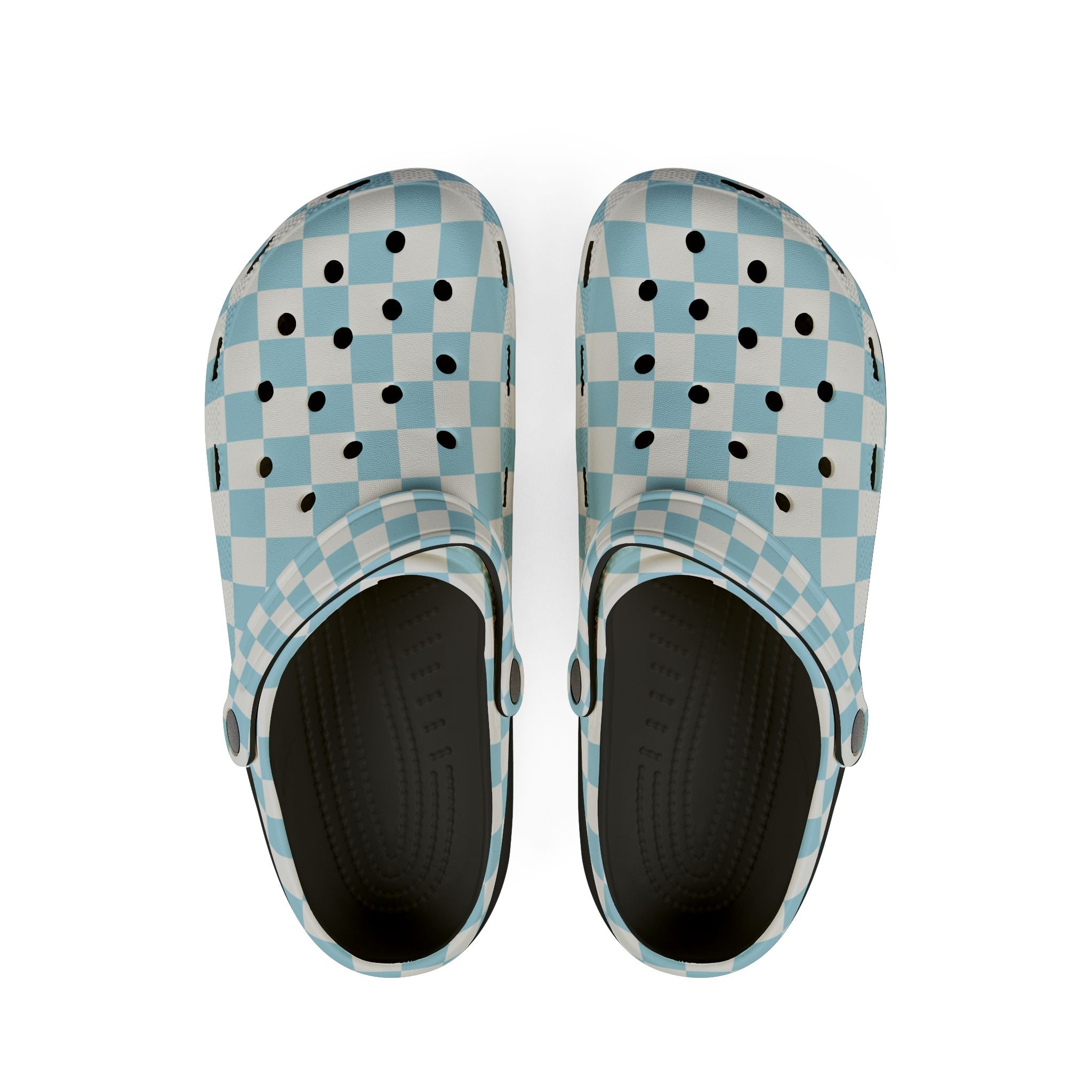 Checkerboard Sky Blue EVA Foam Rubber Shoes (AOP), Artsulli - Art is Long, Life is Short, Shoes, Size, US 6 (Women's), Color, Black, , , 27181043749904111584