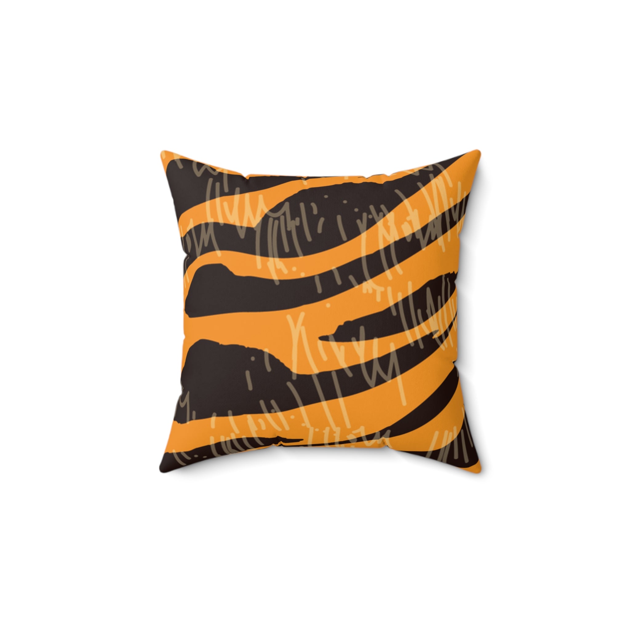 Tiger Scratches Orange & Black Faux Suede Square Pillow, Artsulli - Art is Long, Life is Short, Home Decor, , , , , , , 
