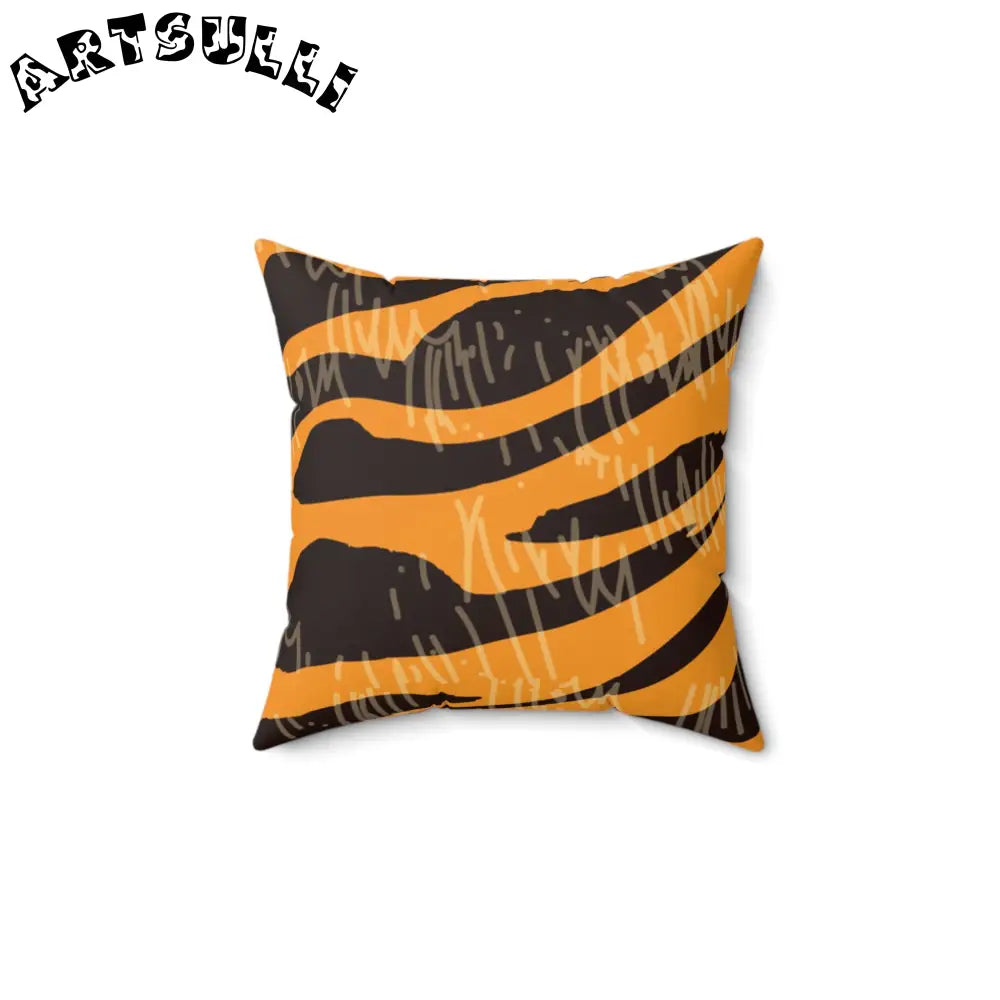 JAKKOUTTHEBXX Tiger Scratches Orange & Black Faux Suede Square