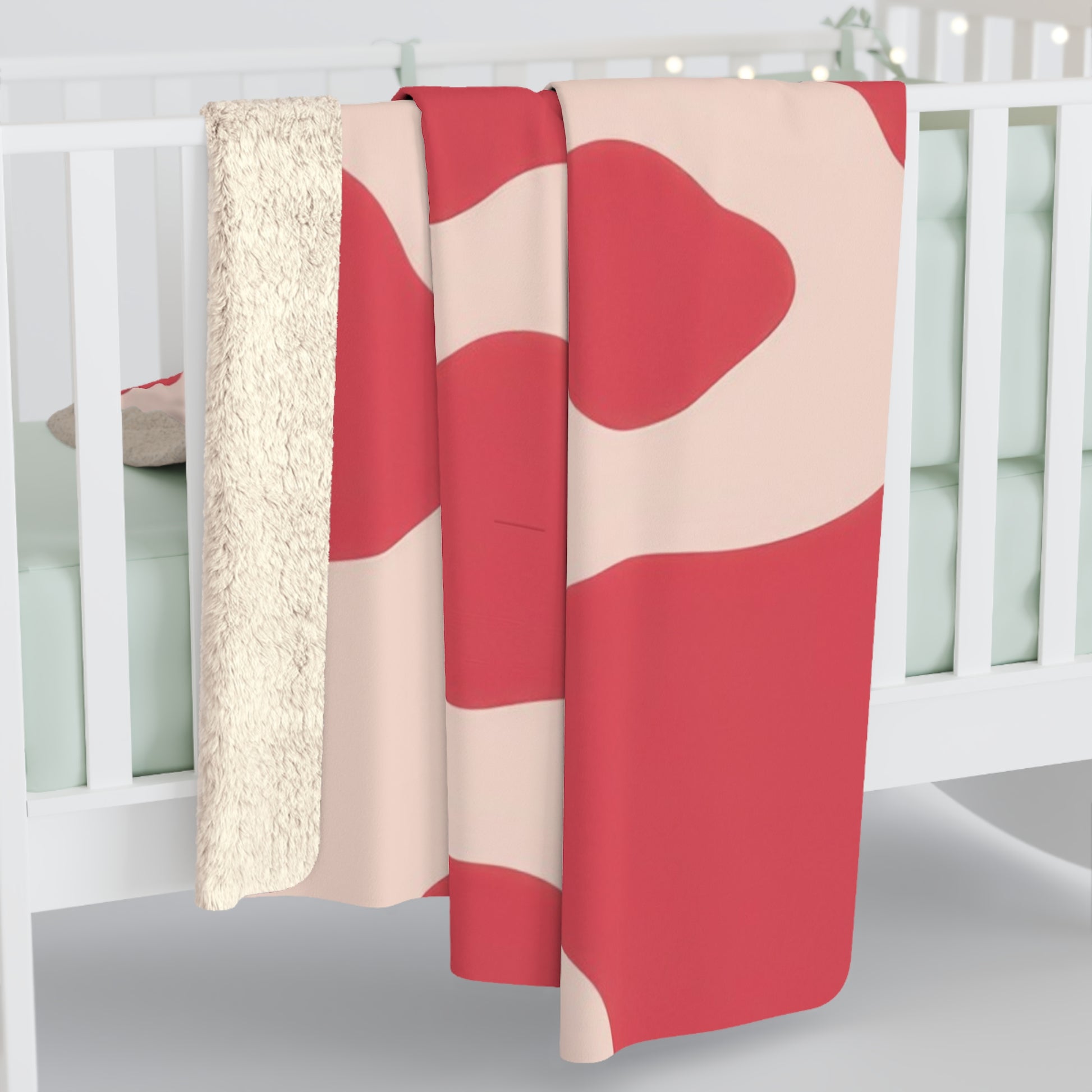 Red Jungle Cow Sherpa Fleece Blanket, Artsulli - Art is Long, Life is Short, Home Decor, , , , , , , 