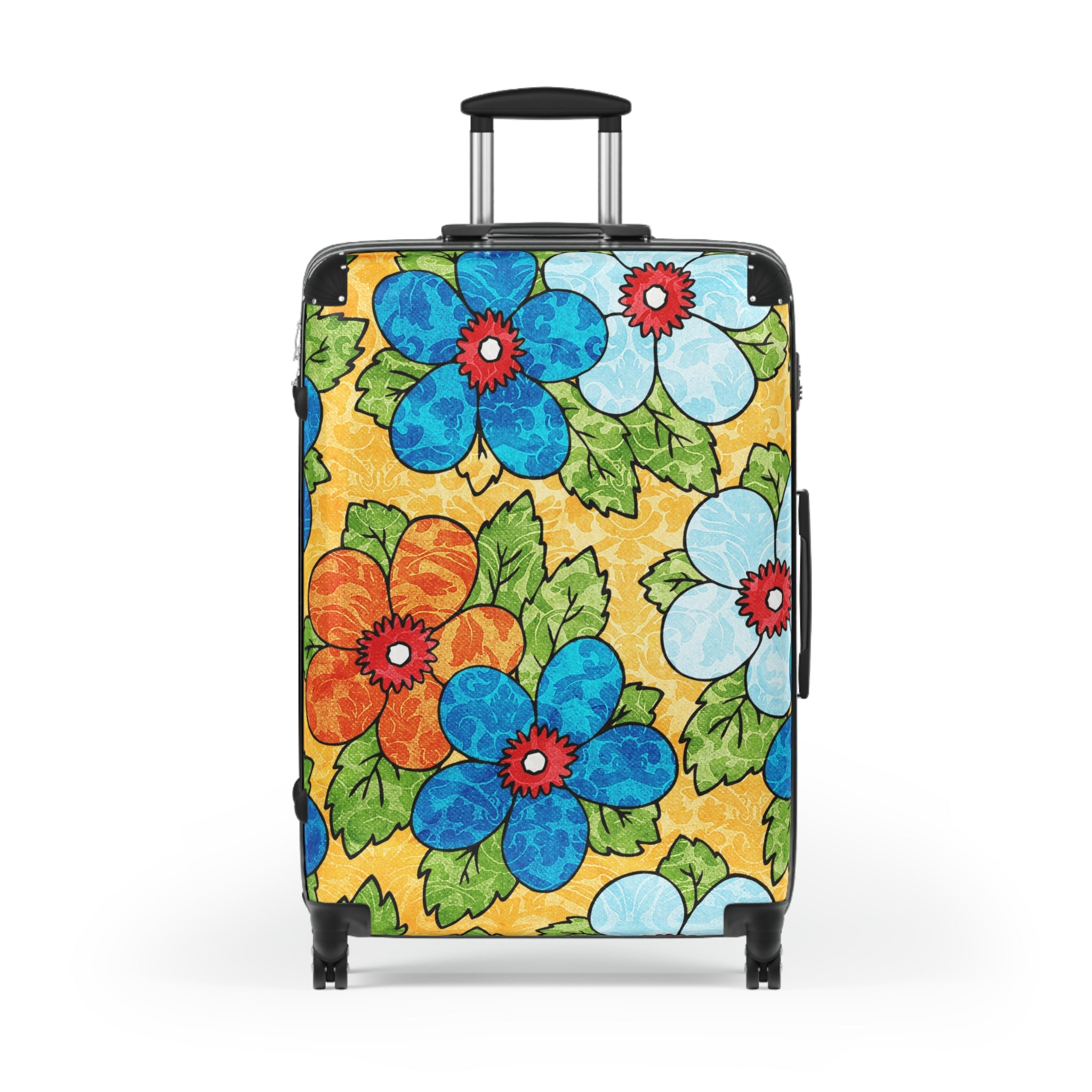 Groovy Yellow Floral Kl II Suitcase, Artsulli - Art is Long, Life is Short, Bags, , , , , , , 