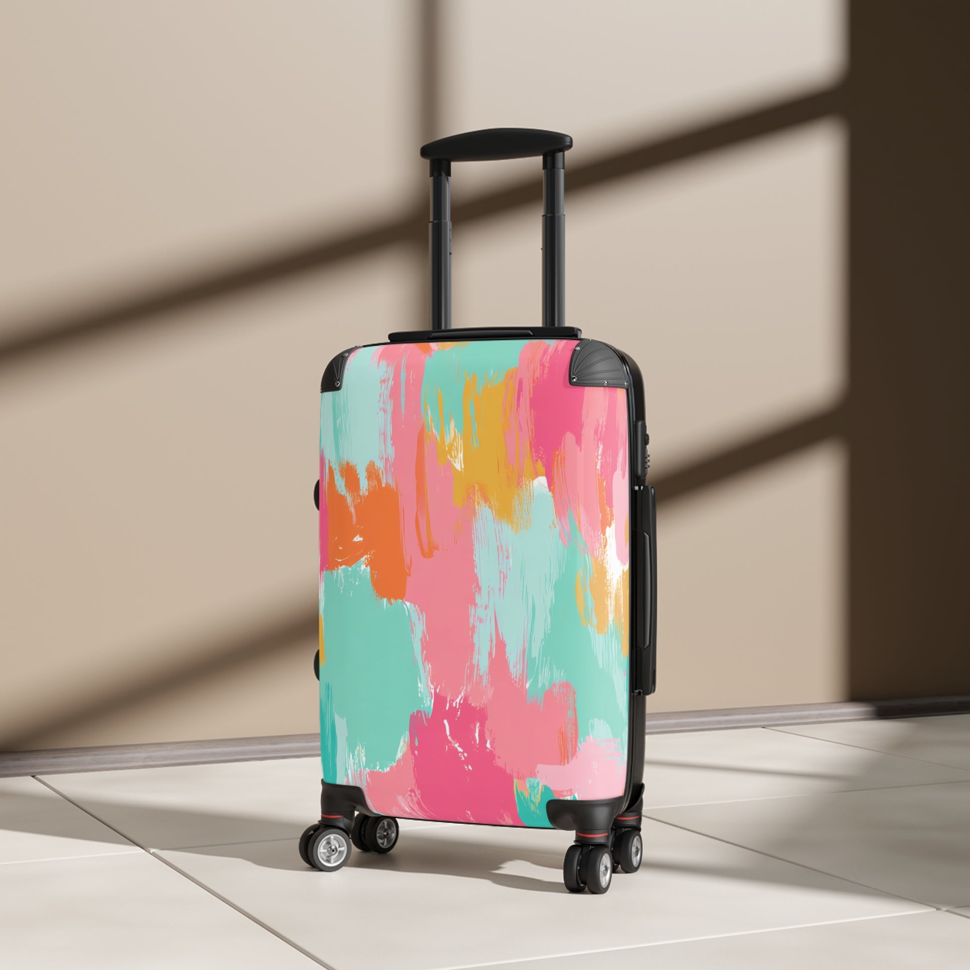 Preppy Pixel Bloom Suitcase, Artsulli - Art is Long, Life is Short, Bags, , , , , , , 