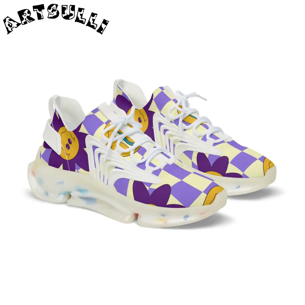 JAKKOUTTHEBXX Trippy Flower Power Motifs Men’s Mesh Sneakers
