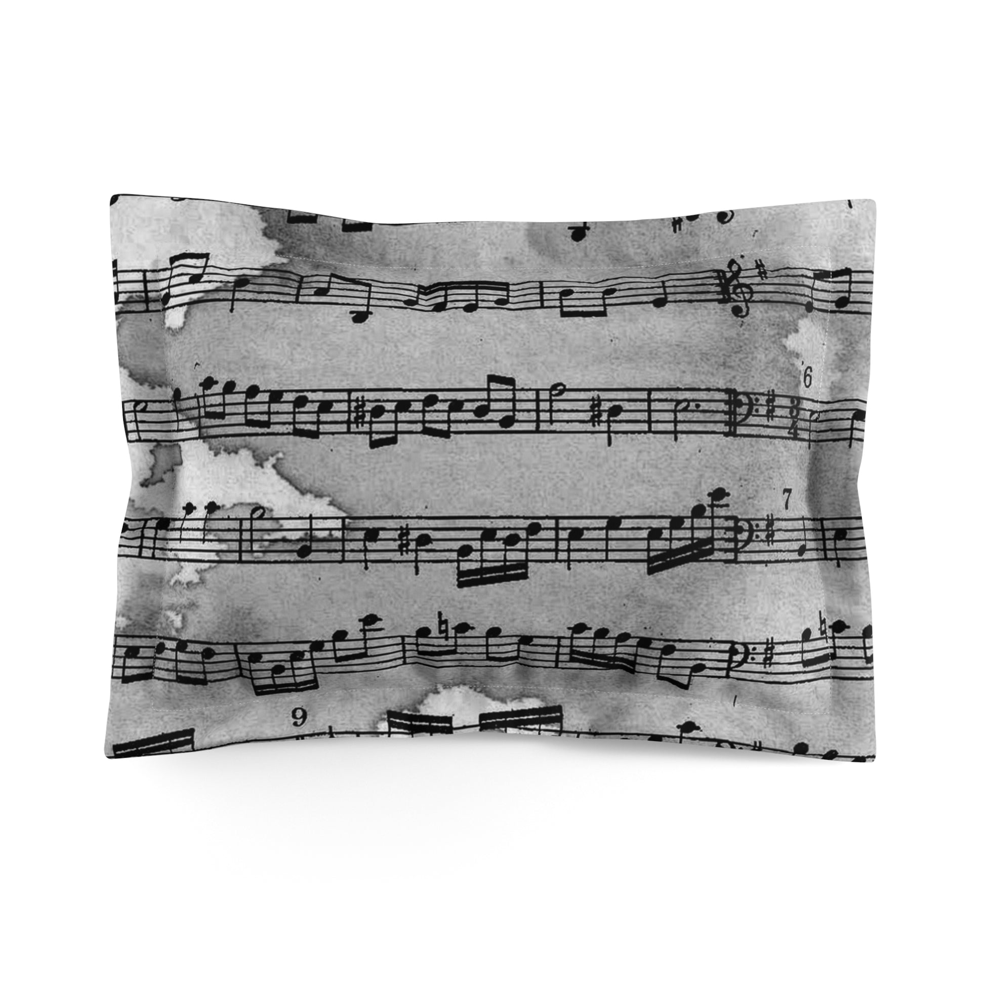 Drip Spill Type Beat Sheet Music Black Microfiber Pillow Sham, Artsulli - Art is Long, Life is Short, Home Decor, Size, Standard, , , , , 38709627694210011387