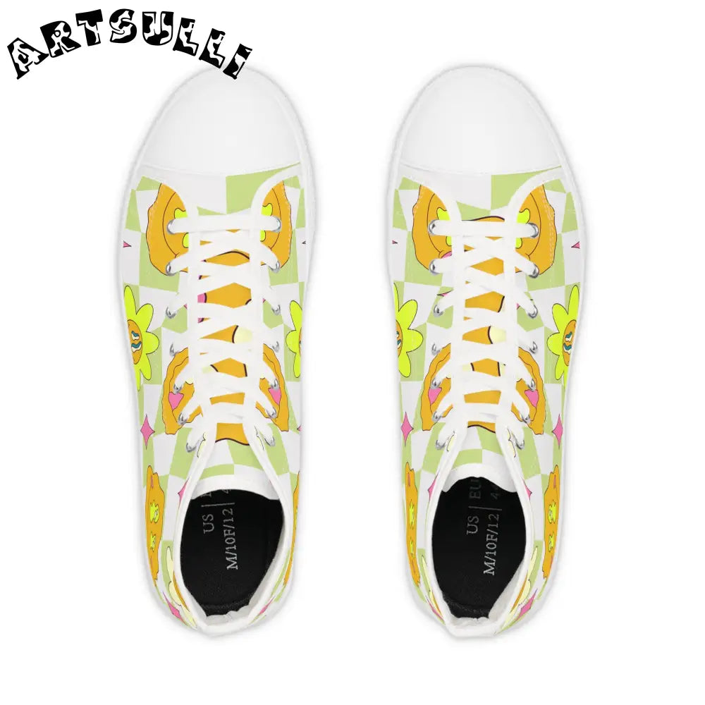 JAKKOUTTHEBXX Sunflower x Checkerboard Trippy Men’s High Top