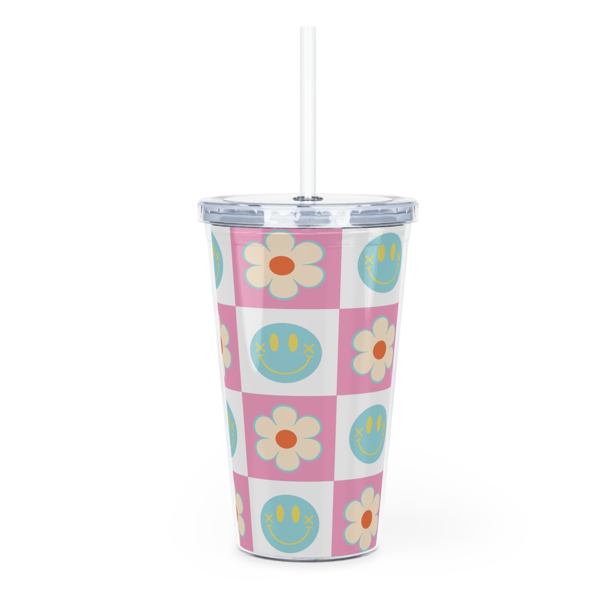 Madotsukis Grin Bloom Plastic Tumbler with Straw, Artsulli - Art is Long, Life is Short, Mug, , , , , , , 