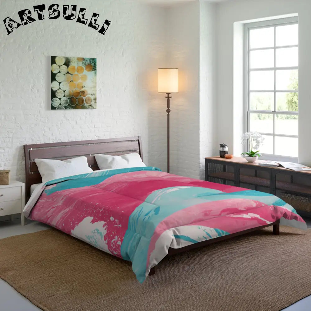 JAKKOUTTHEBXX The Great Pastelwave Pink and Blue Comforter
