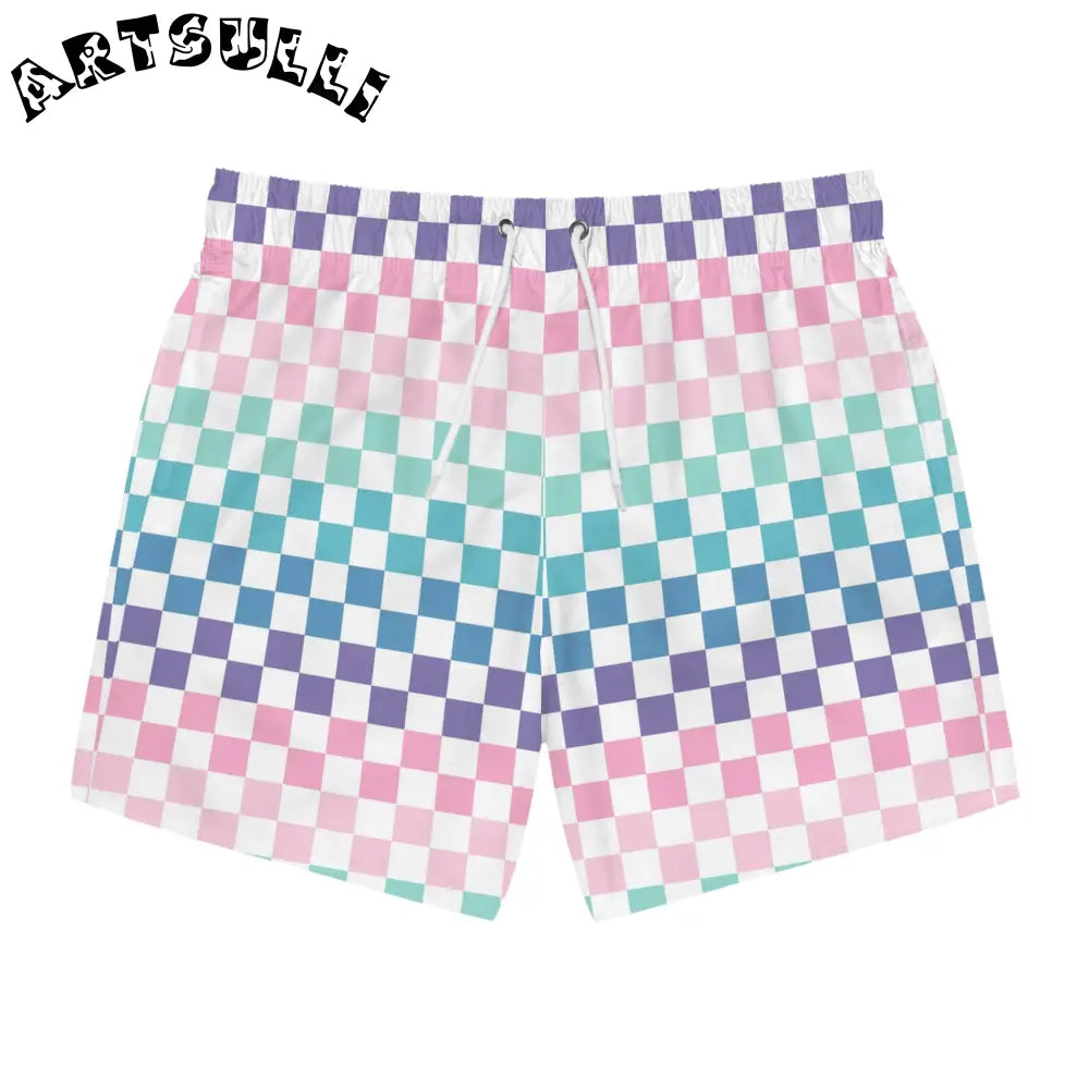 JAKKOUTTHEBXX Vaporwave Rainbow Checkerboard II Multi-Color Swim