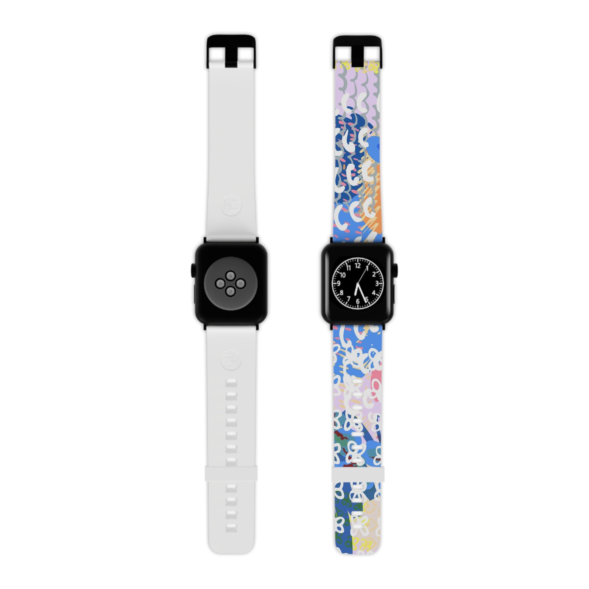 Flowers x Doodles x Hearts Multi-Color Watch Band for Apple Watch, Artsulli - Art is Long, Life is Short, Accessories, Size, 7.5'' × 0.75'' / 42 - 44 mm, Color, Black, , , 32244826698046142910