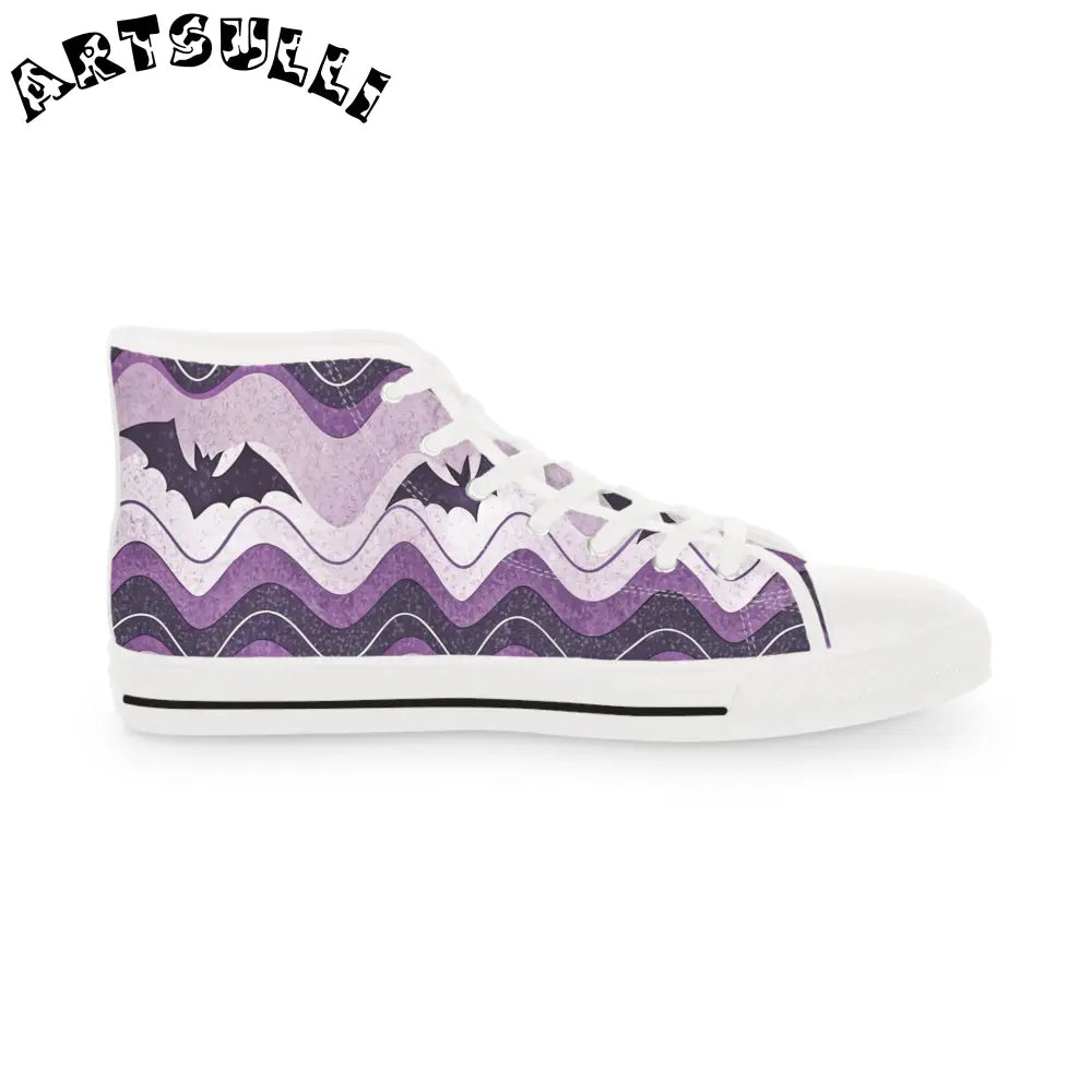 JAKKOUTTHEBXX Bat Wave Purple Men’s High Top Sneakers JAKKOUTTHEBXX